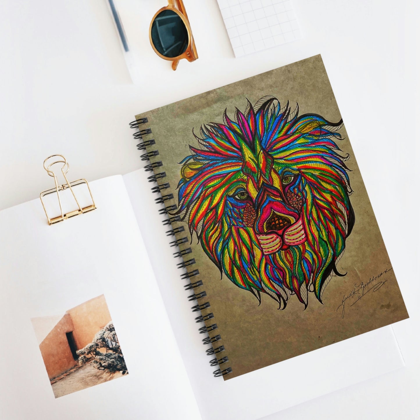 Abstract, Surreal Lion Spiral Notebook - Ruled Line