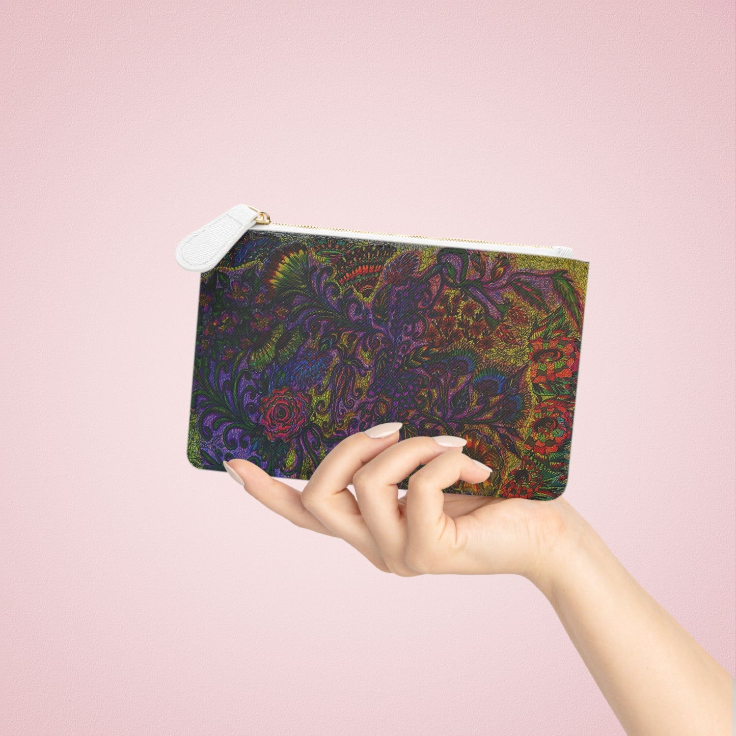 Abstract Surreal Floral Mini Clutch Bag, Bridal Clutch Purse, Designer Party Clutch, Modern Evening Clutch, Wristlet Wallet for women, Evening Clutch Purse, gifts for her, gifts for bridesmaids, Bag, Bagging