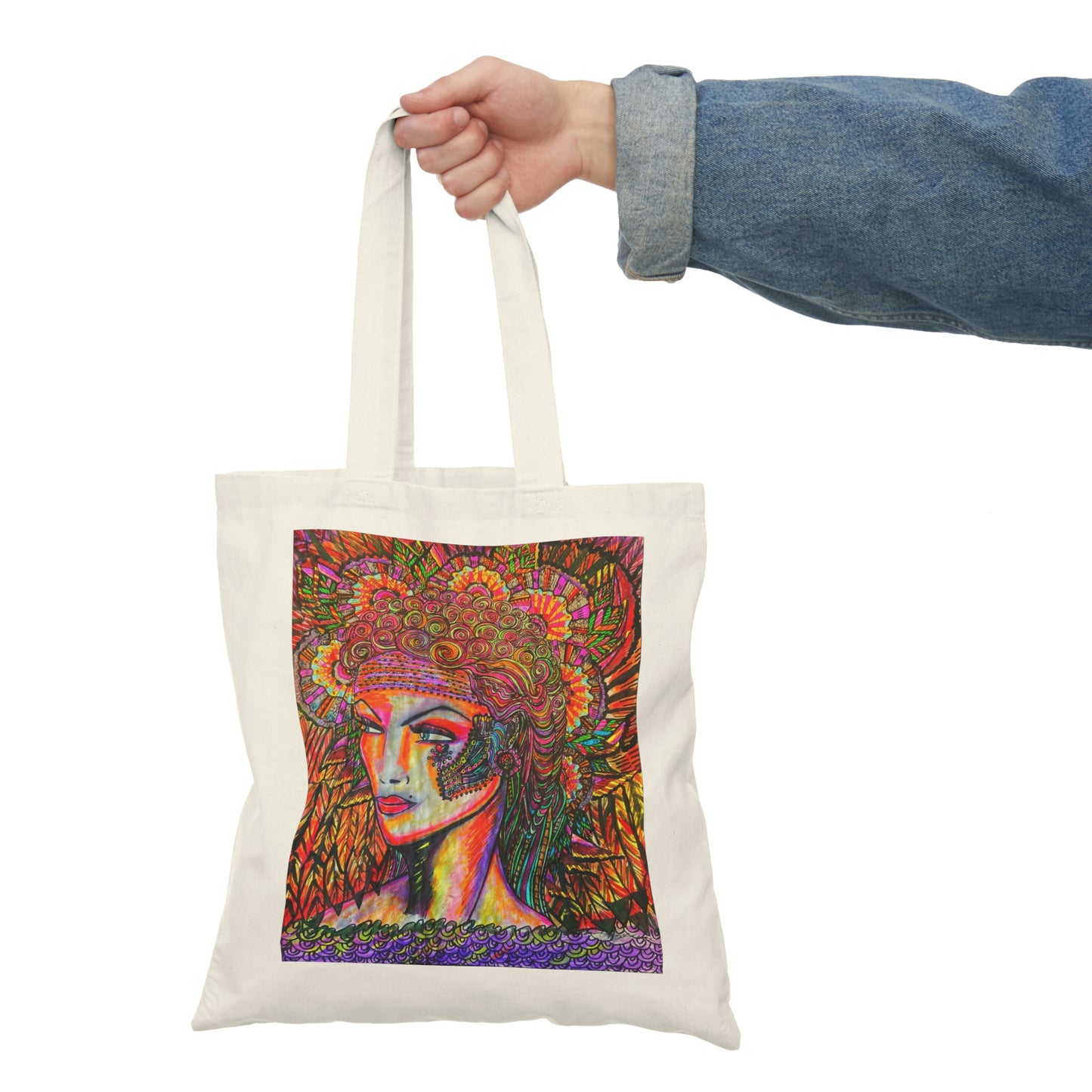 Abstract, Surreal Women Natural Tote Bag, Aesthetic Canvas Bag Shopping Bag, Birthday Gift Bag, Bridal Gift Tote Bag, Library Bag.