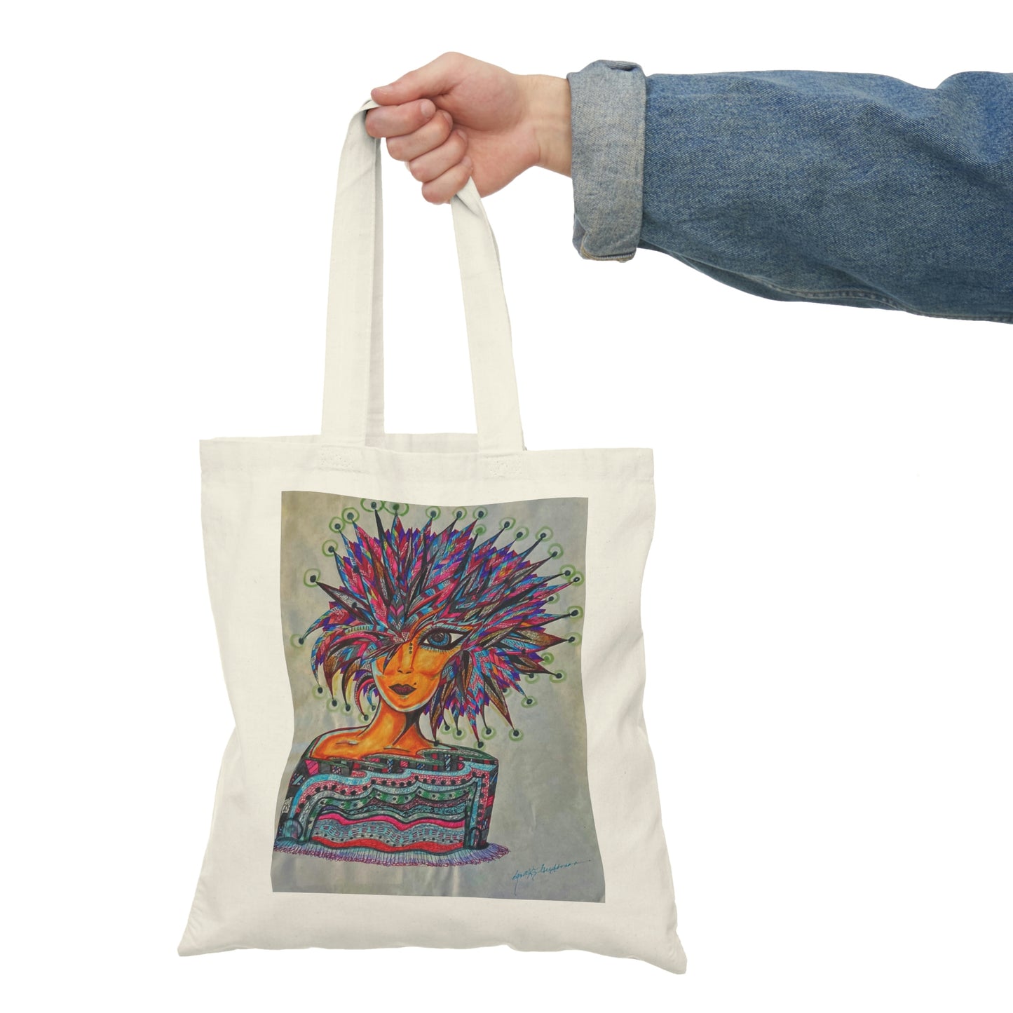 Abstract, Surreal Women Natural Tote Bag, Aesthetic Canvas Bag Shopping Bag, Birthday Gift Bag, Bridal Gift Tote Bag, Library Bag.
