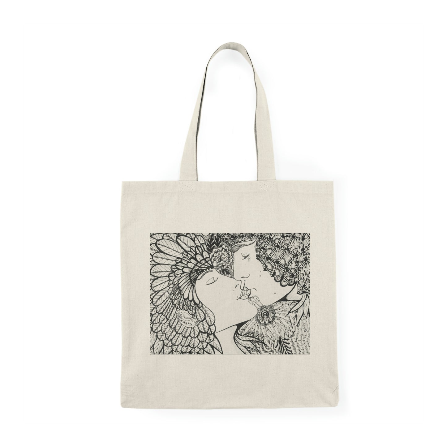 Abstract, Surreal Romance Natural Tote Bag, Aesthetic Canvas Bag Shopping Bag, Birthday Gift Bag, Bridal Gift Tote Bag, Library Bag