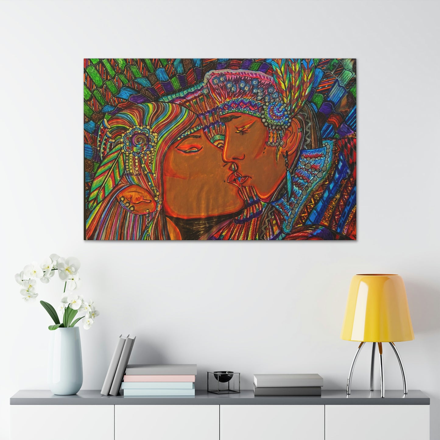 Romantic Kiss Fashion, Abstract, Surreal, Friendship, Inspiration Wall Art