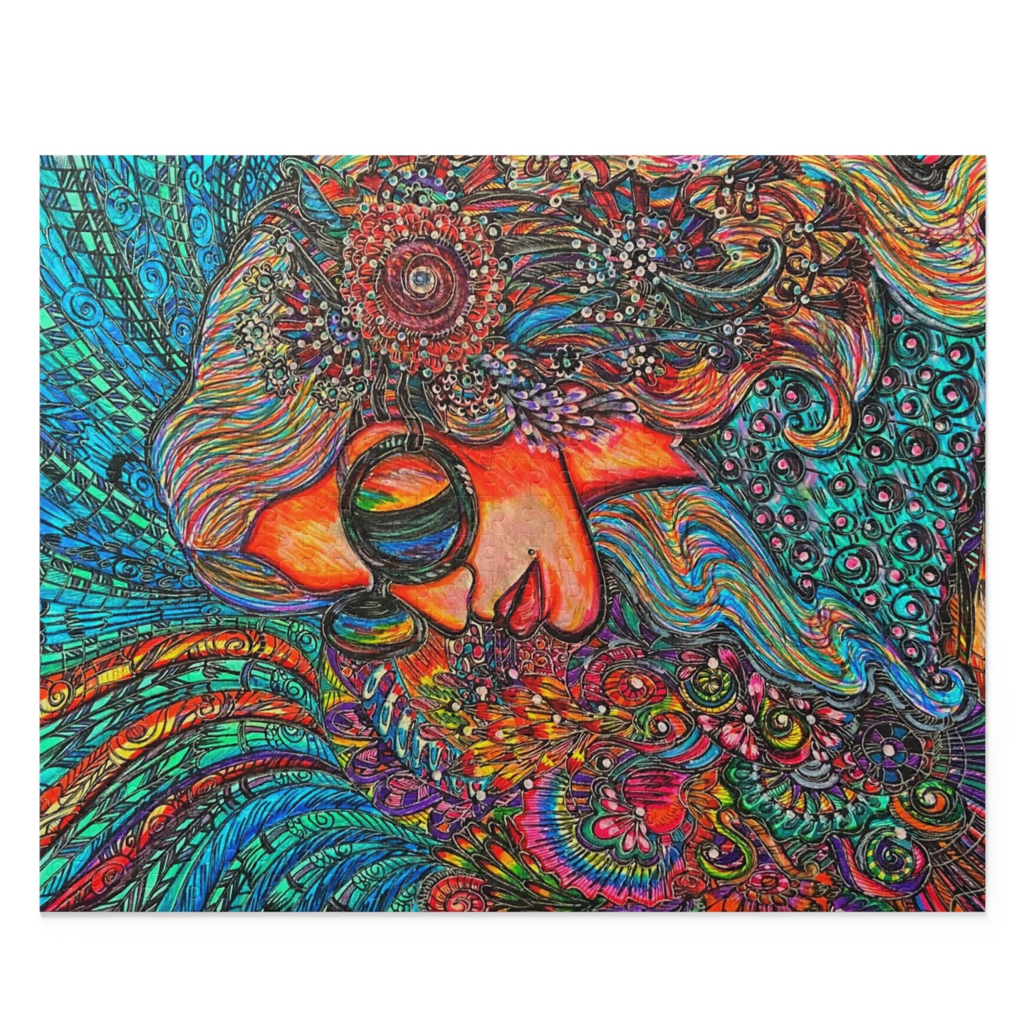 Abstract Surreal one of a kind Woman Puzzle (120, 252, 500-Piece)JigSaw Puzzle, Birthday Gift, Gifts For Bridesmaids