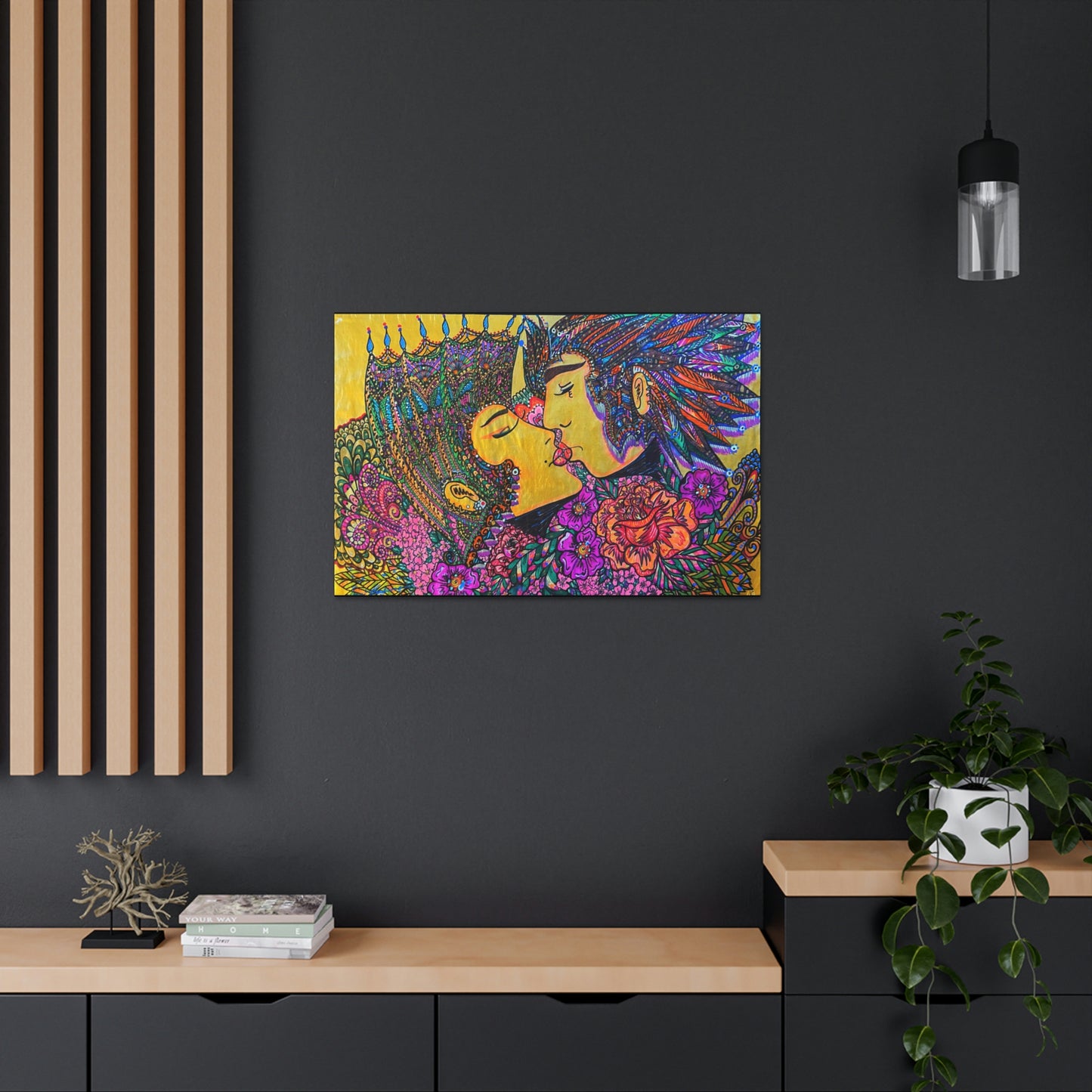 Romantic Kiss Fashion, Abstract, Surreal, Friendship, Inspiration Wall Art