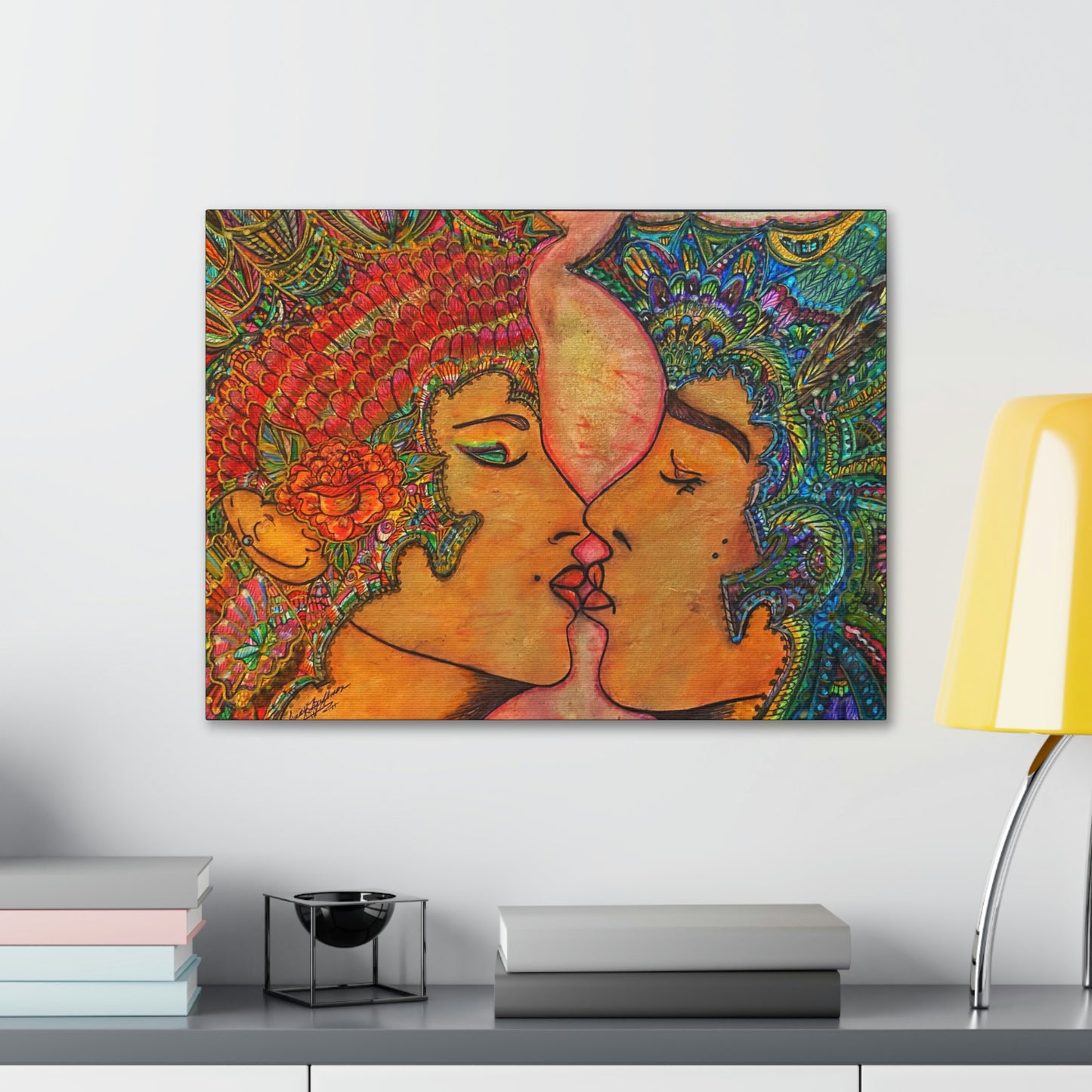 Romantic Kiss Fashion, Abstract, Surreal, Friendship, Inspiration Wall Art