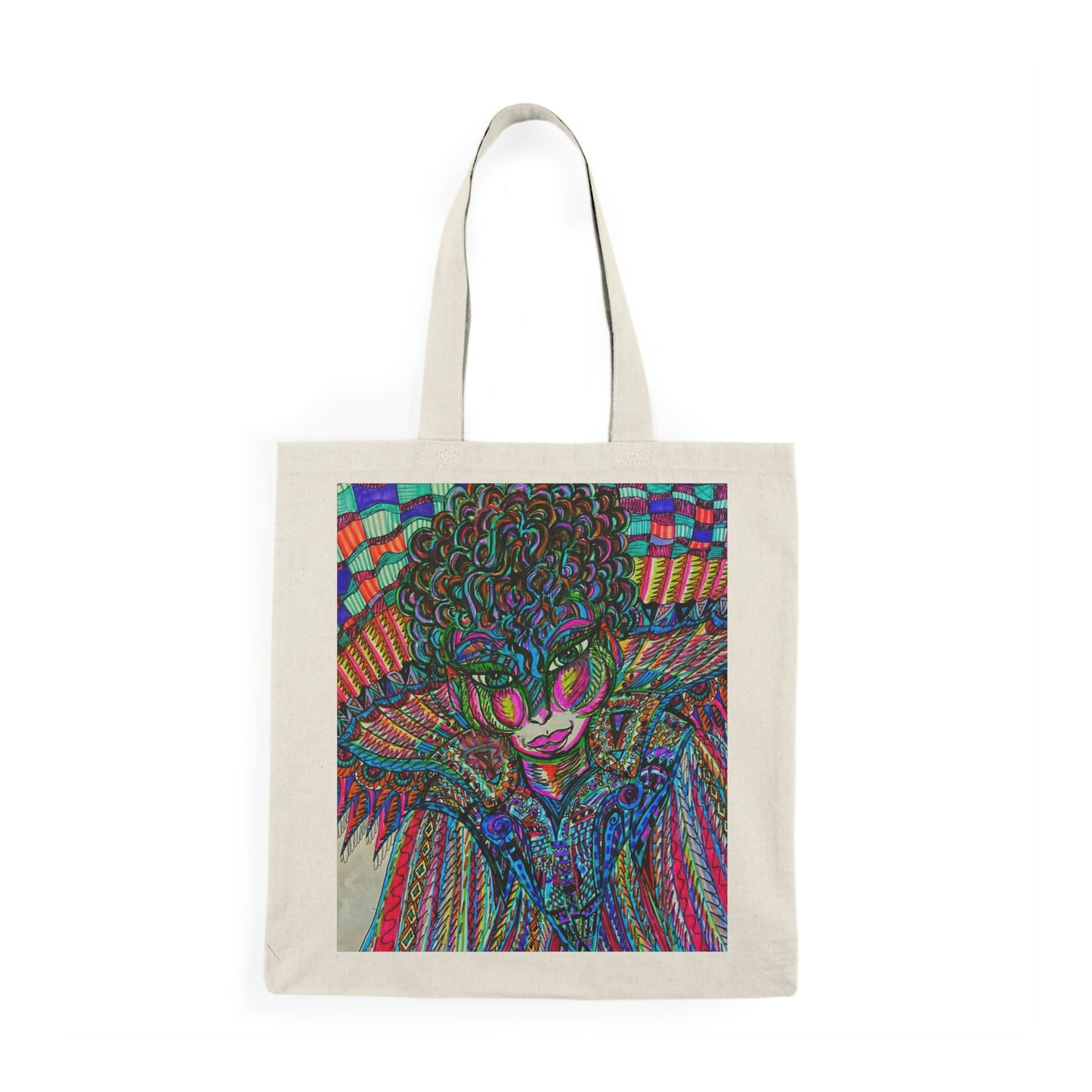 Abstract, Surreal Angel Natural Tote Bag, Aesthetic Canvas Bag Shopping Bag, Birthday Gift Bag, Bridal Gift Tote Bag, Library Bag.