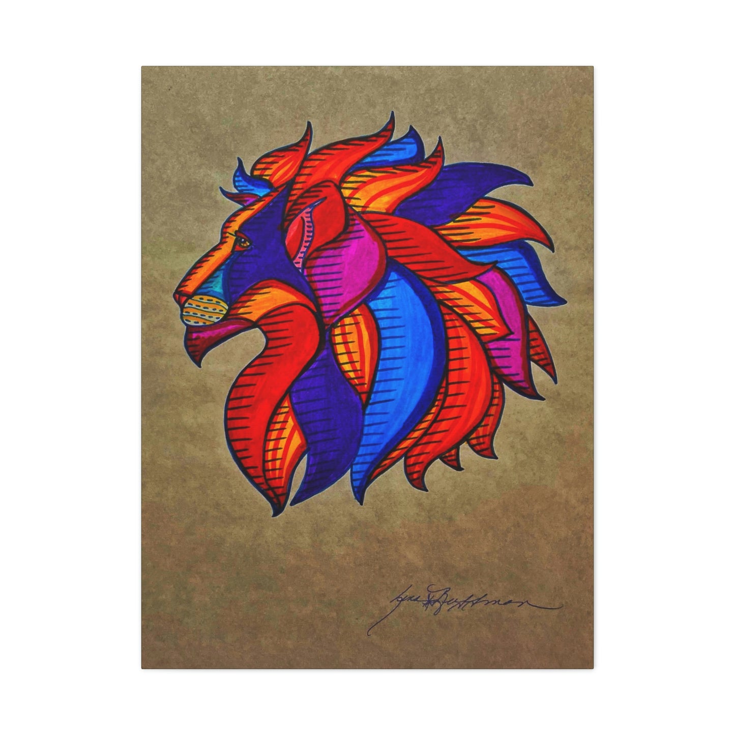 Prestigious Lion Fashion, Abstract, Surreal, Friendship, Inspiration Wall Art