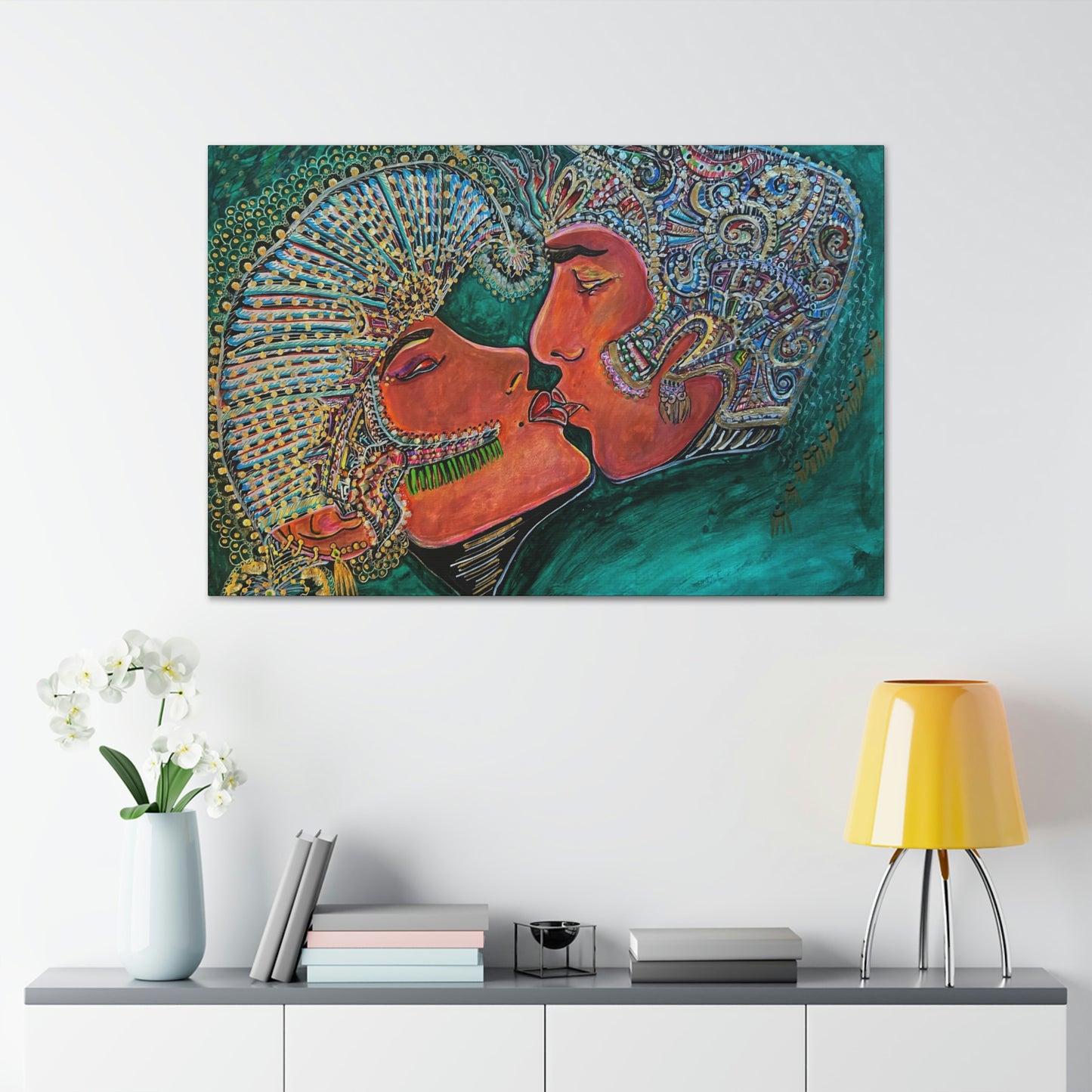 Romantic Kiss Fashion, Abstract, Surreal, Friendship, Inspiration Wall Art
