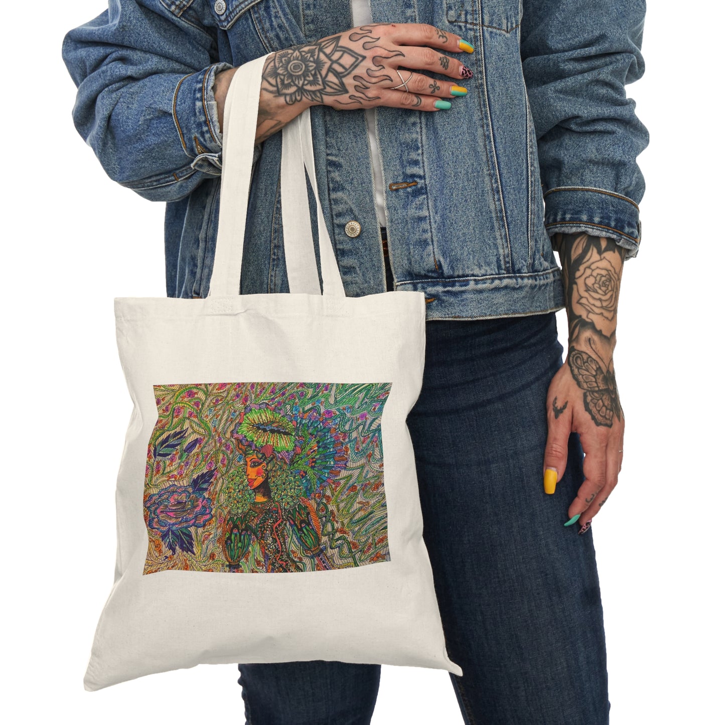 Abstract, Surreal, Floral Women, Natural Tote Bag, Aesthetic Canvas Bag Shopping Bag, Birthday Gift Bag, Bridal Gift Tote Bag, Library Bag.