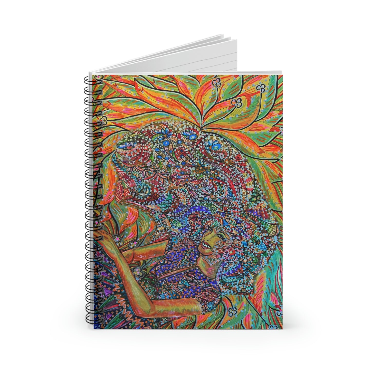 Abstract, Surreal Golden Spiritual Guide Spiral Notebook - Ruled Line