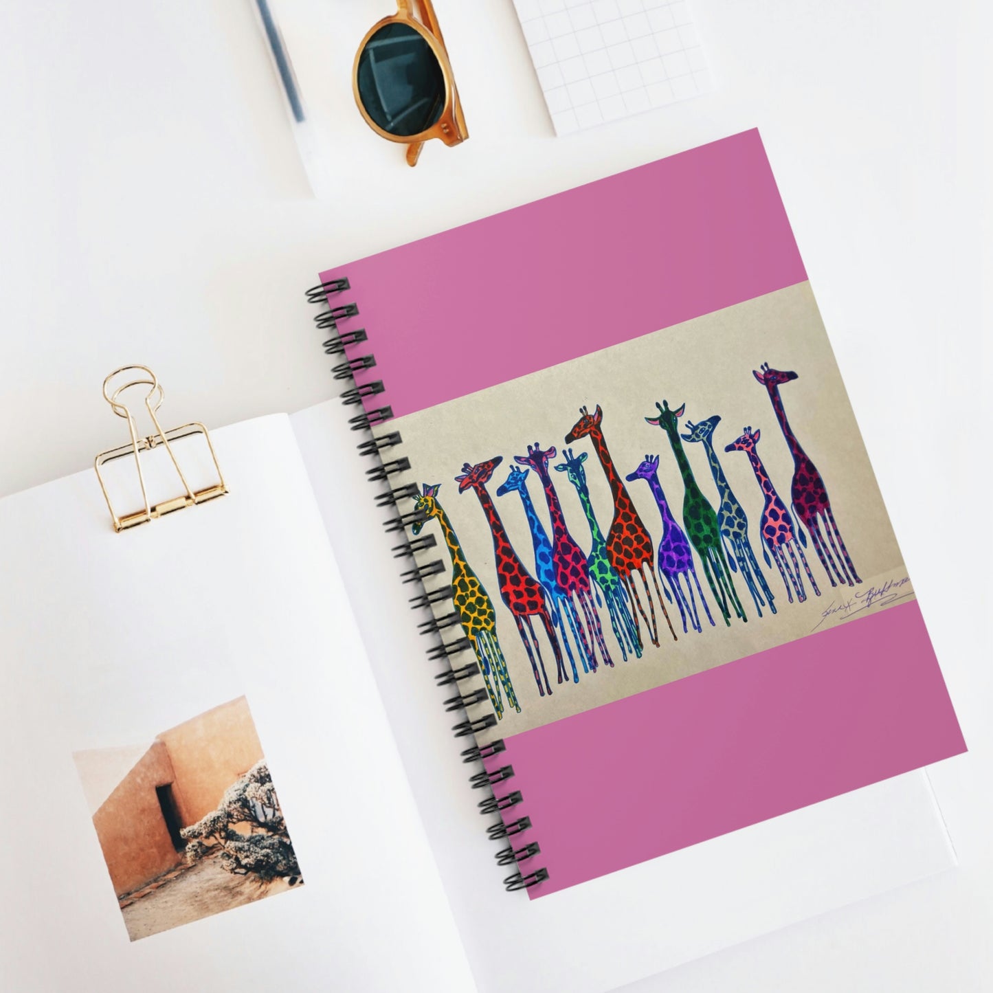 Abstract Surreal Giraffe Spiral Notebook - Ruled Line