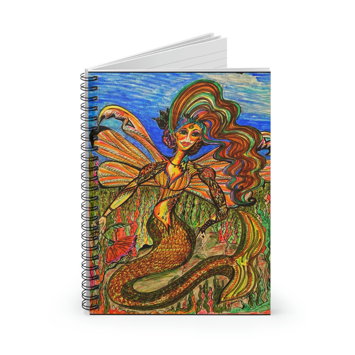 Abstract, Surreal Fairy MermaidSpiral Notebook - Ruled Line