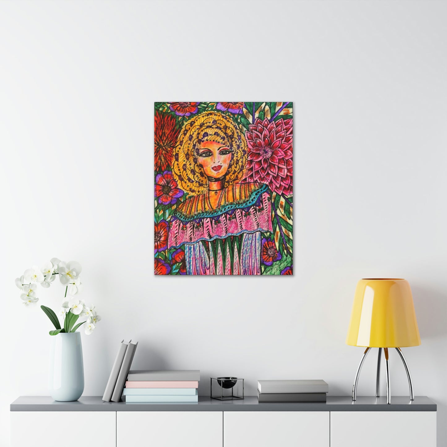 Abstract, Surreal, Funky Floral Woman, Friendship, Inspiration Wall Art