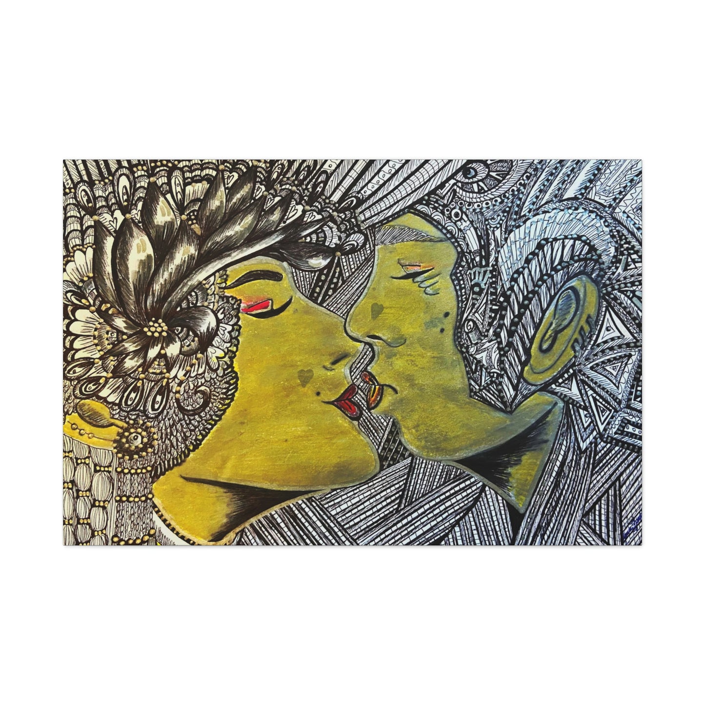 Romantic Kiss Fashion, Abstract, Surreal, Friendship, Inspiration Wall Art