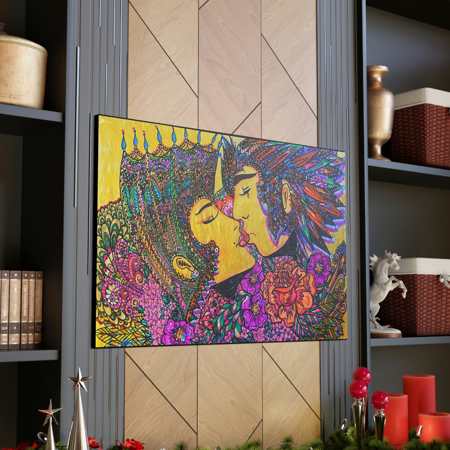 Romantic Kiss Fashion, Abstract, Surreal, Friendship, Inspiration Wall Art