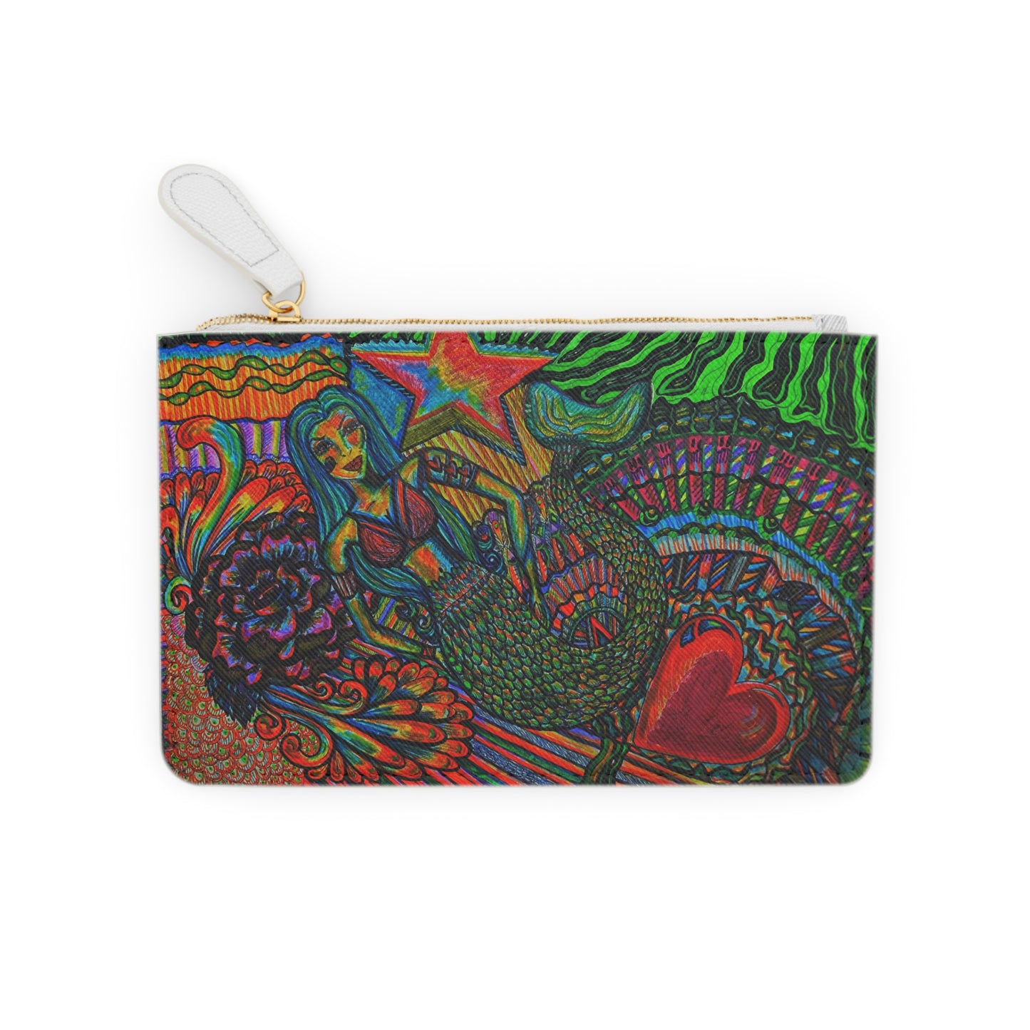 Abstract Surreal Mermaid Mini Clutch Bag, Bridal Clutch Purse, Designer Party Clutch, Modern Evening Clutch, Wristlet Wallet for women, Evening Clutch Purse, gifts for her, gifts for bridesmaids, Bag, Bagging