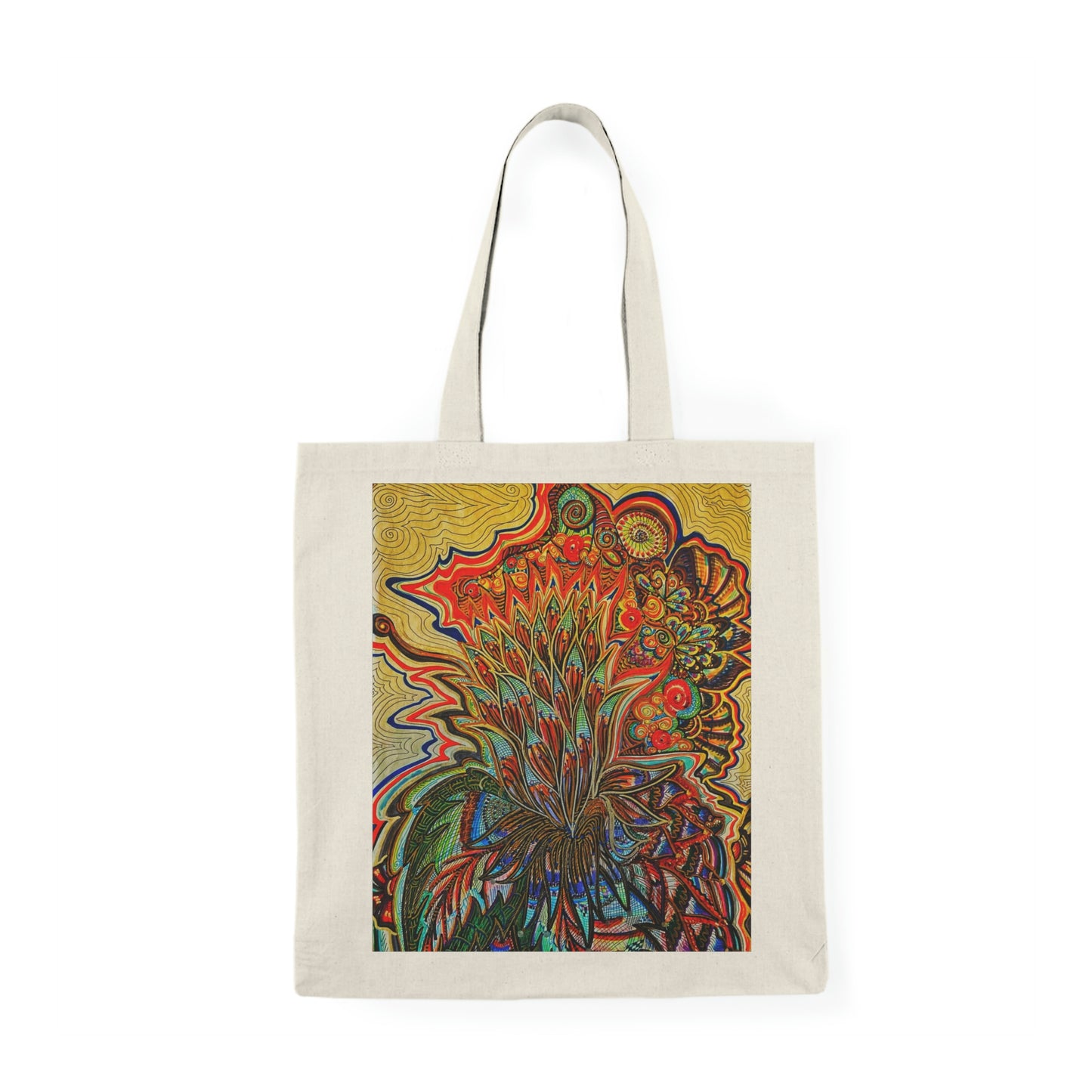 Abstract, Surreal Flower Natural Tote Bag, Aesthetic Canvas Bag Shopping Bag, Birthday Gift Bag, Bridal Gift Tote Bag, Library Bag.