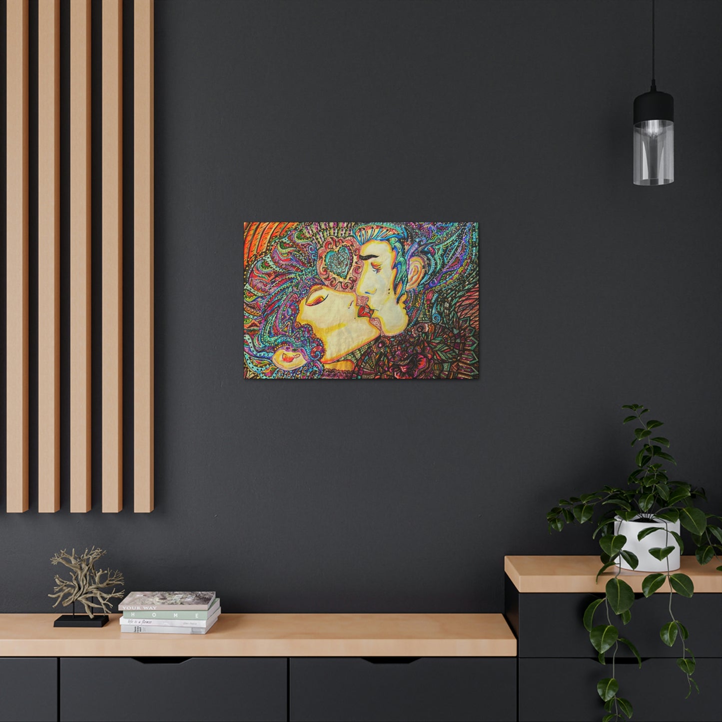 Romantic Kiss Fashion, Abstract, Surreal, Friendship, Inspiration Wall Art
