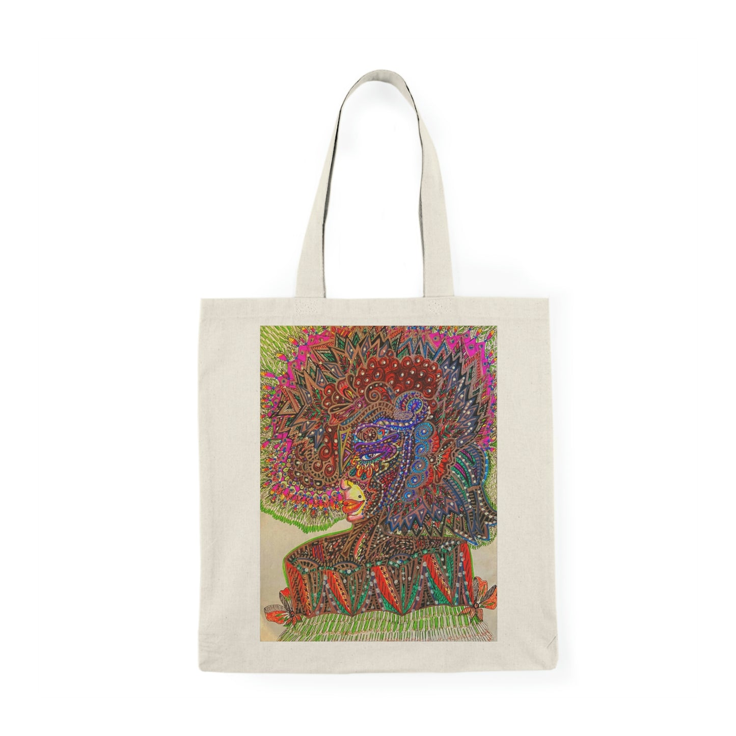 Abstract, Surreal Spirit Natural Tote Bag, Aesthetic Canvas Bag Shopping Bag, Birthday Gift Bag, Bridal Gift Tote Bag, Library Bag.