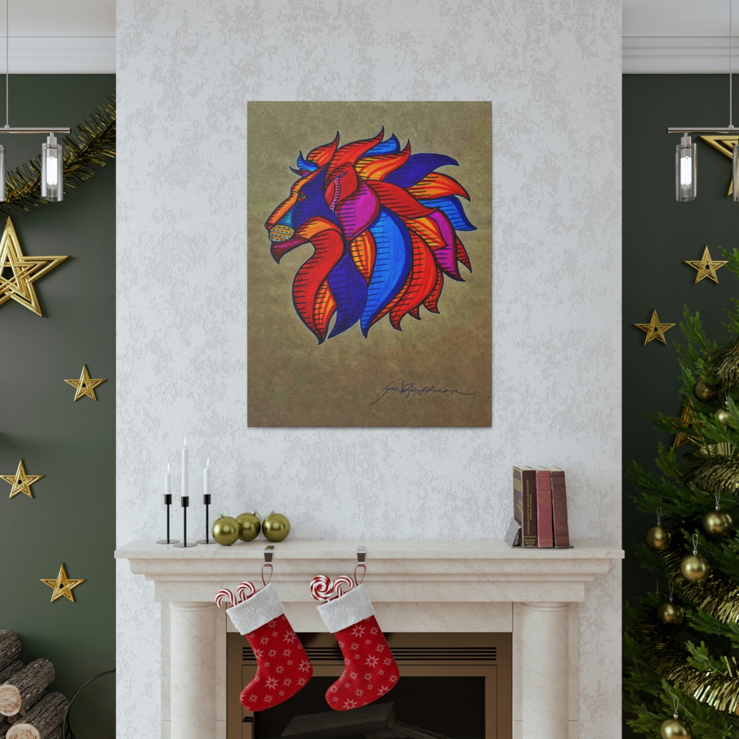 Prestigious Lion Fashion, Abstract, Surreal, Friendship, Inspiration Wall Art