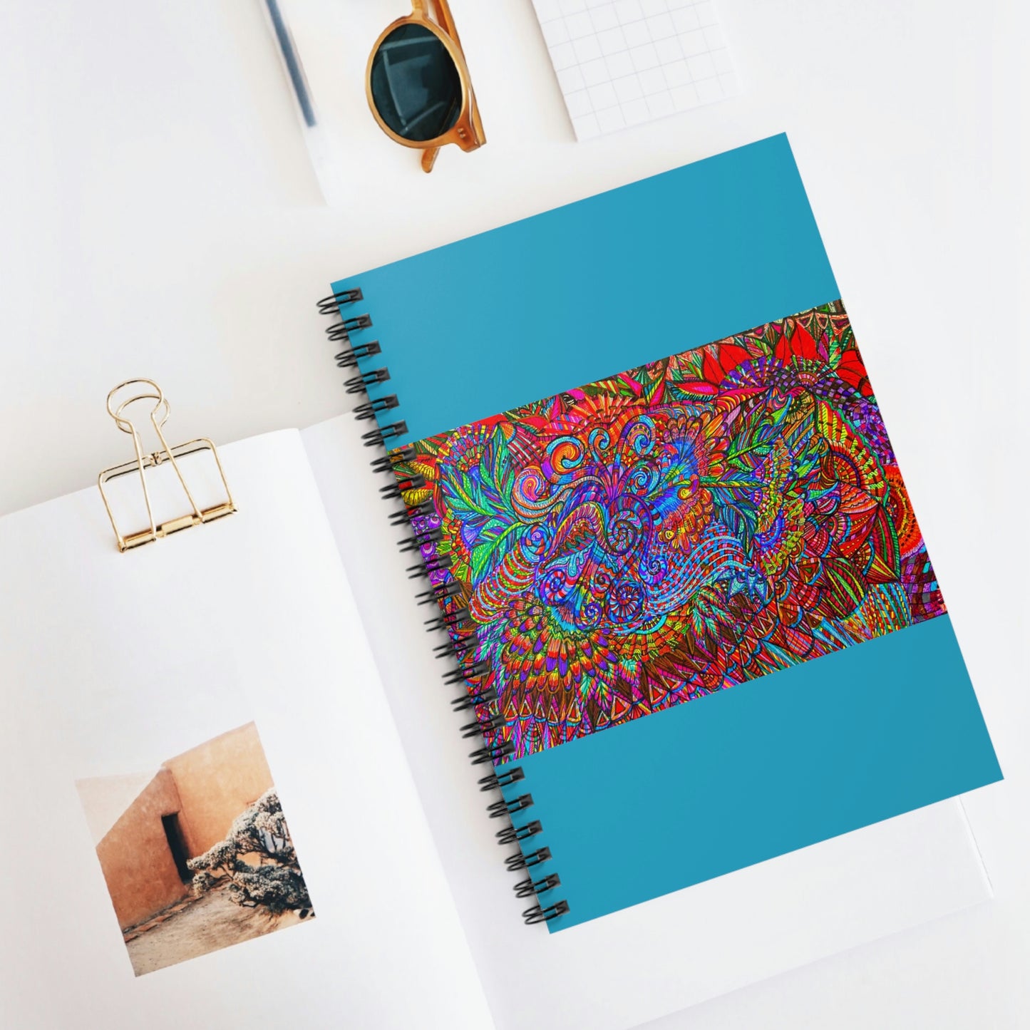 Abstract, Surreal Flower Spiral Notebook - Ruled Line