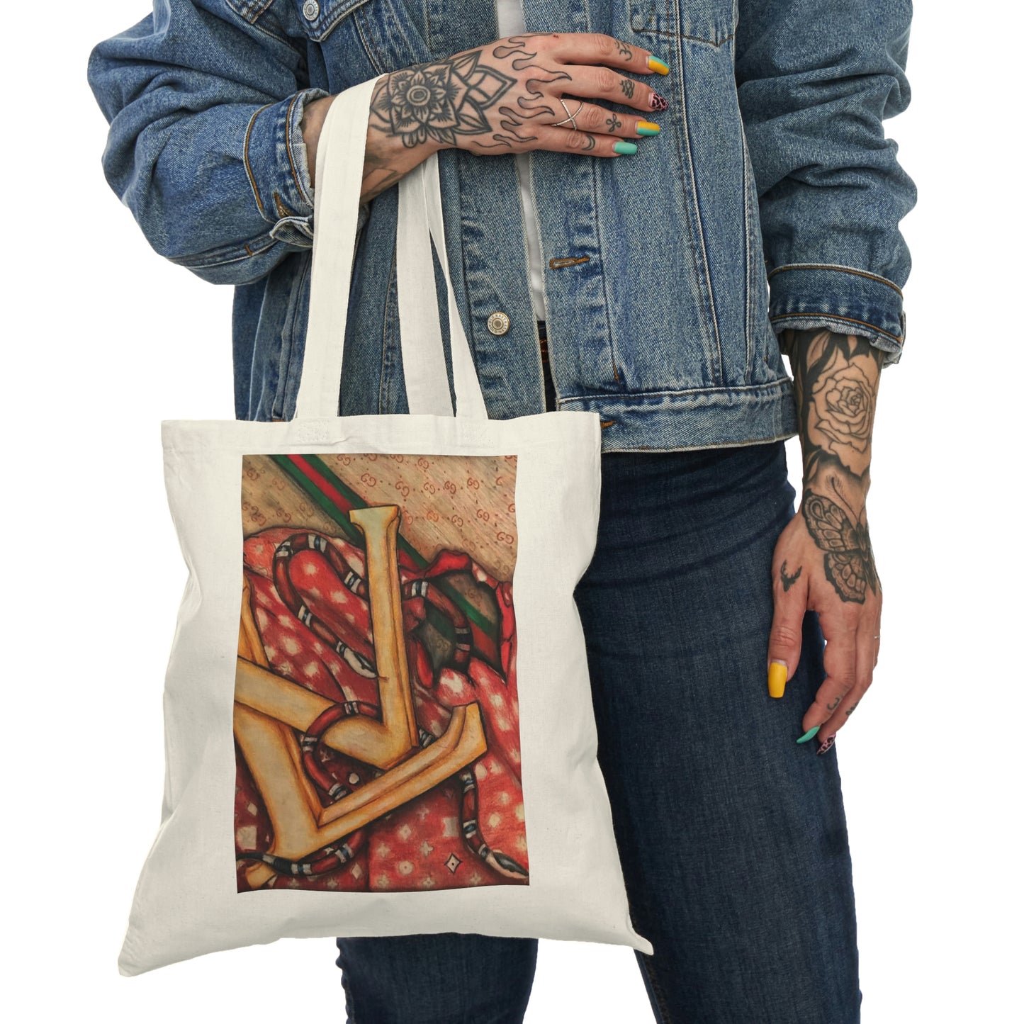 Abstract, Surreal Natural Tote Bag, Aesthetic Canvas Bag Shopping Bag, Birthday Gift Bag, Bridal Gift Tote Bag, Library Bag.