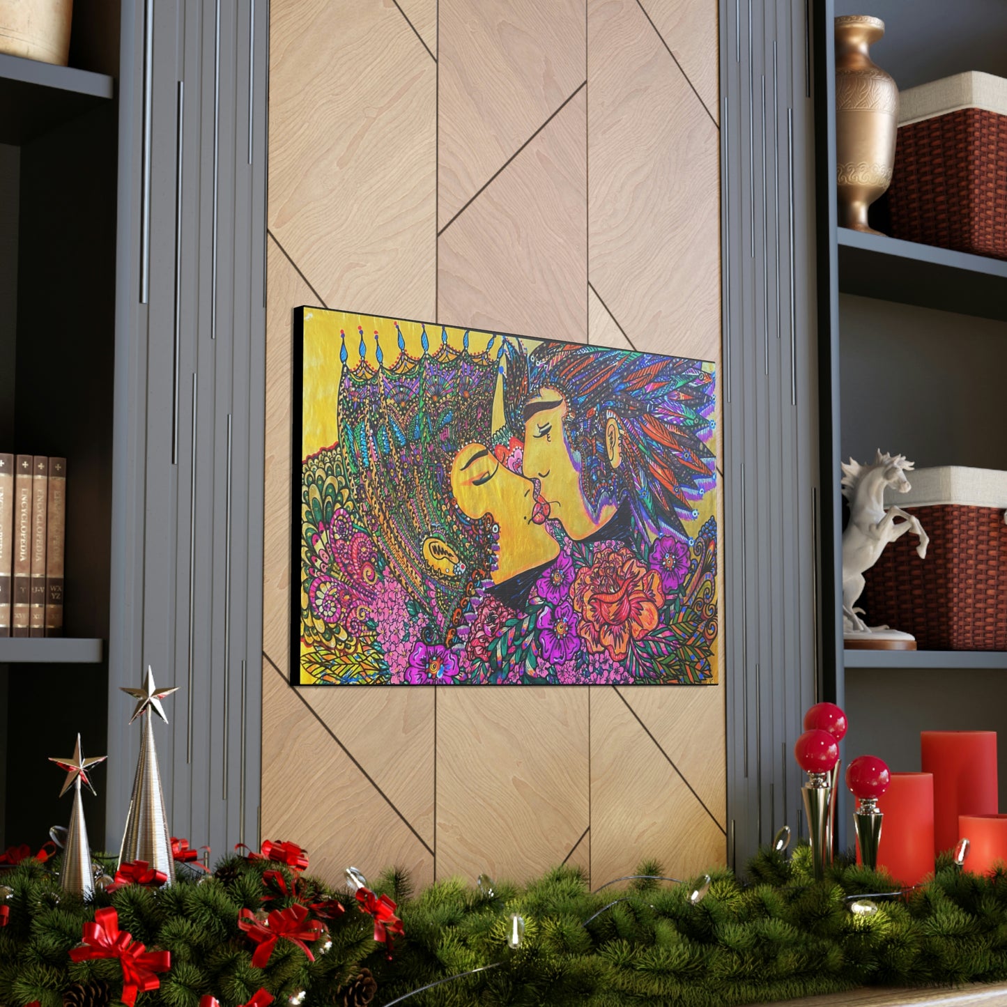 Romantic Kiss Fashion, Abstract, Surreal, Friendship, Inspiration Wall Art
