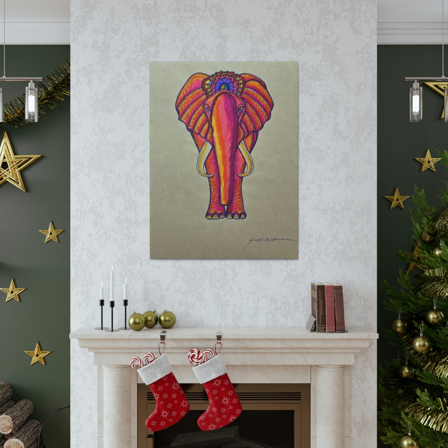Spiritual Elephant Fashion, Abstract, Surreal, Friendship, Inspiration Wall Art