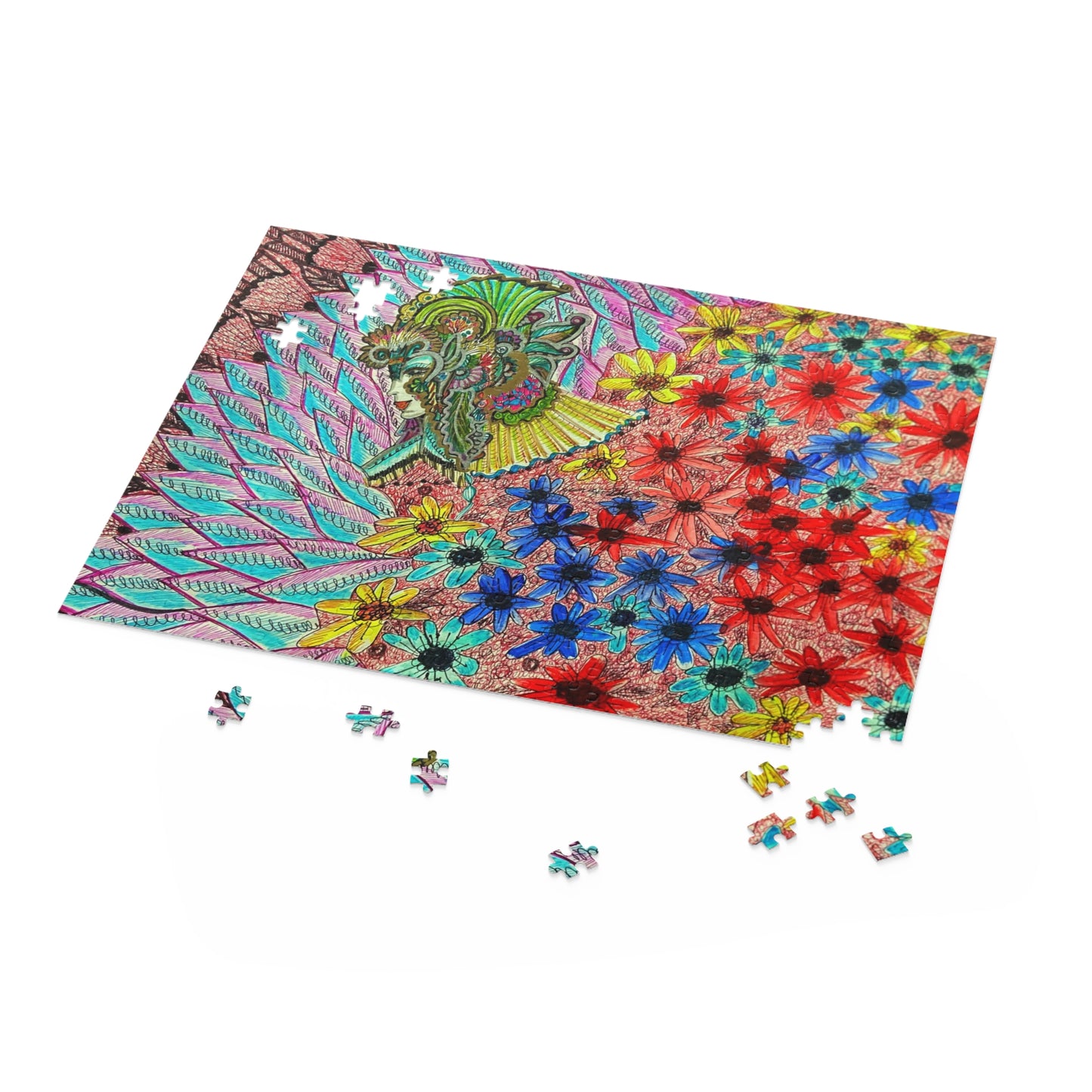 Floral Queen Puzzle (120, 252, 500-Piece)Abstract Surreal JigSaw Puzzle, Birthday Gift, Gifts For Bridesmaids