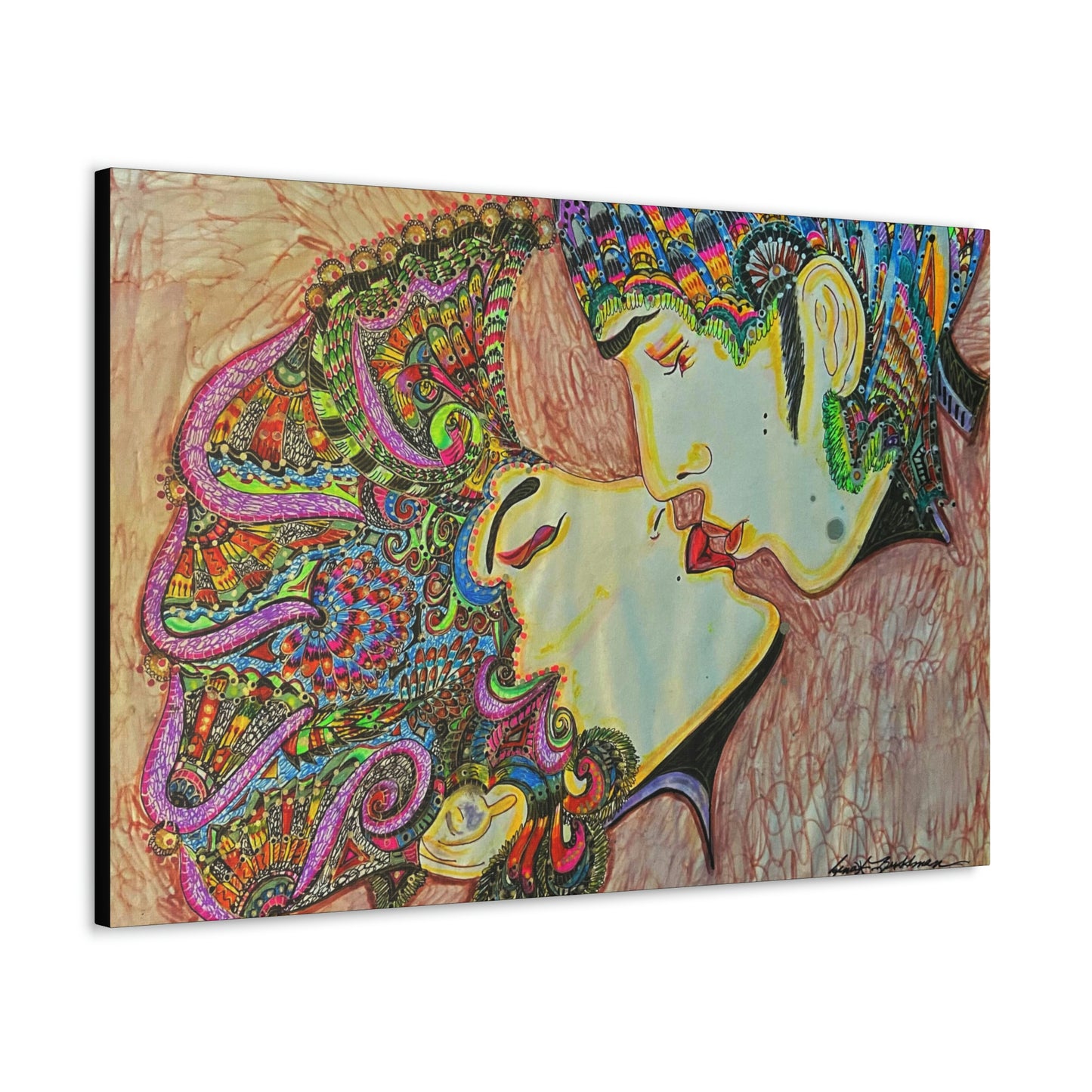 Romantic Kiss Fashion, Abstract, Surreal, Friendship, Inspiration Wall Art