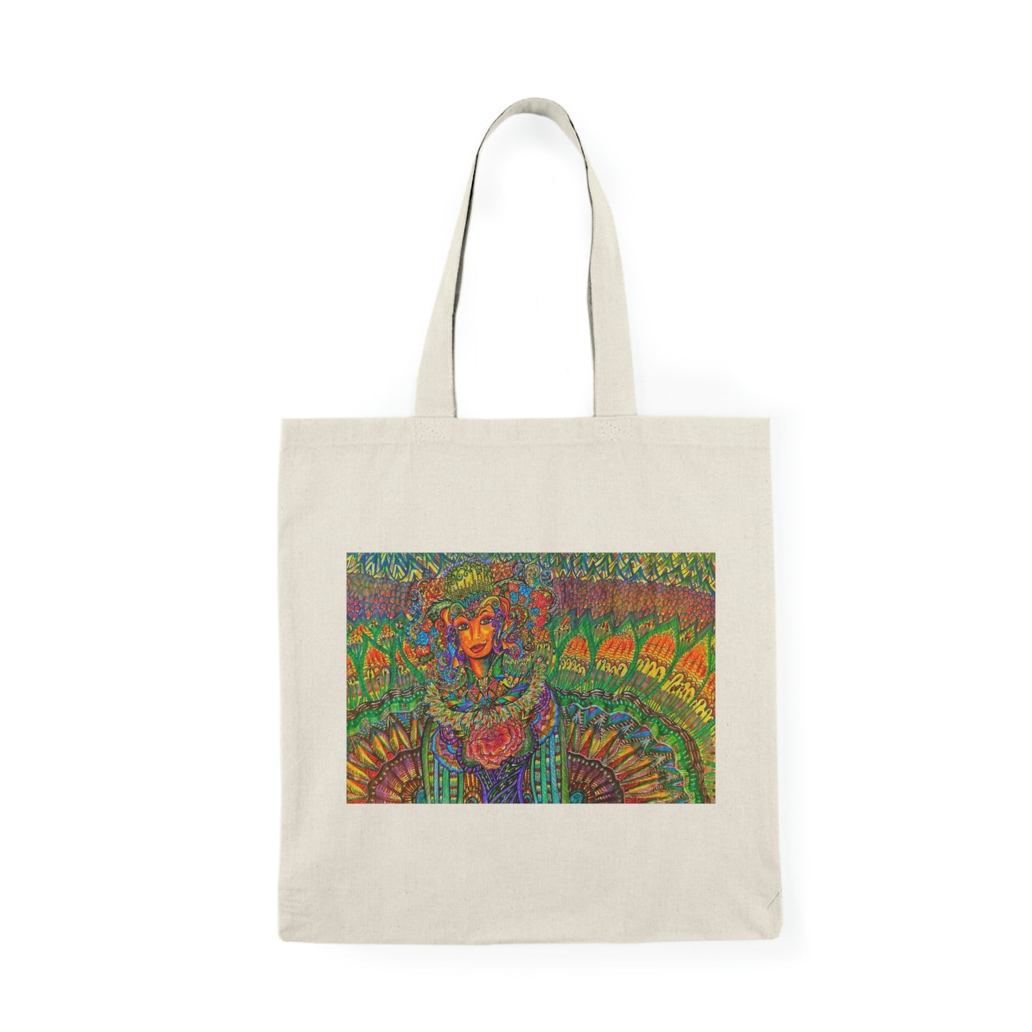 Abstract, Surreal Flower Angel Natural Tote Bag, Aesthetic Canvas Bag Shopping Bag, Birthday Gift Bag, Bridal Gift Tote Bag, Library Bag.
