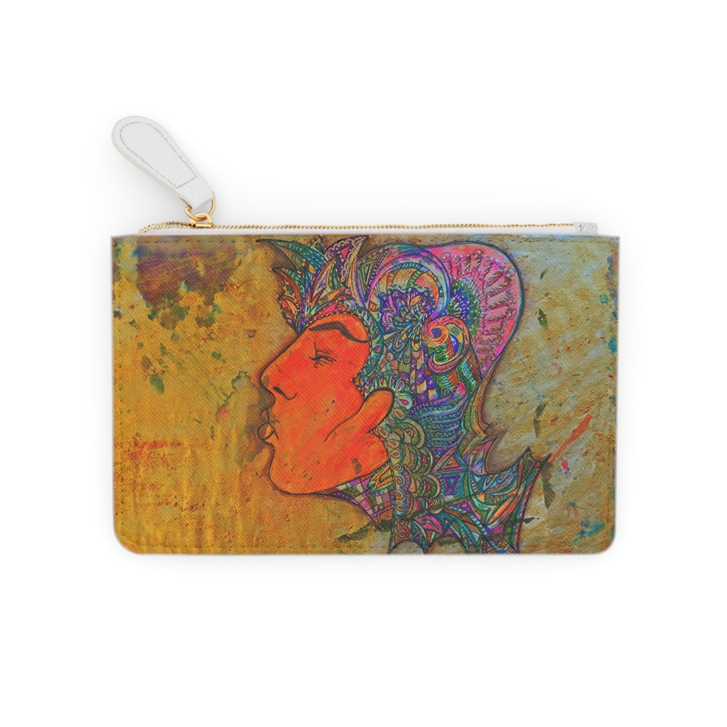 Abstract Surreal Kiss Mini Clutch Bag, Bridal Clutch Purse, Designer Party Clutch, Modern Evening Clutch, Wristlet Wallet for women, Evening Clutch Purse, gifts for her, gifts for bridesmaids, Bag, Bagging