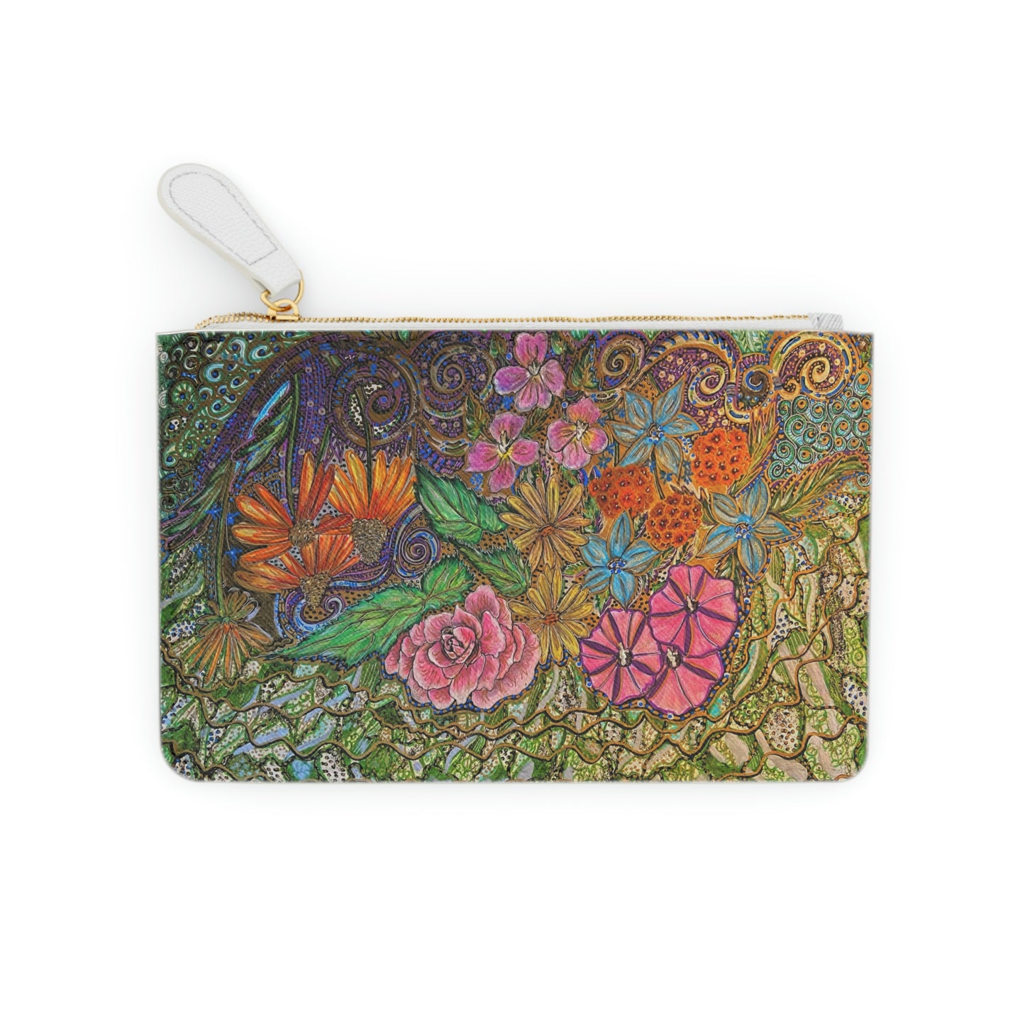 Abstract Surreal Floral Mini Clutch Bag, Bridal Clutch Purse, Designer Party Clutch, Modern Evening Clutch, Wristlet Wallet for women, Evening Clutch Purse, gifts for her, gifts for bridesmaids, Bag, Bagging