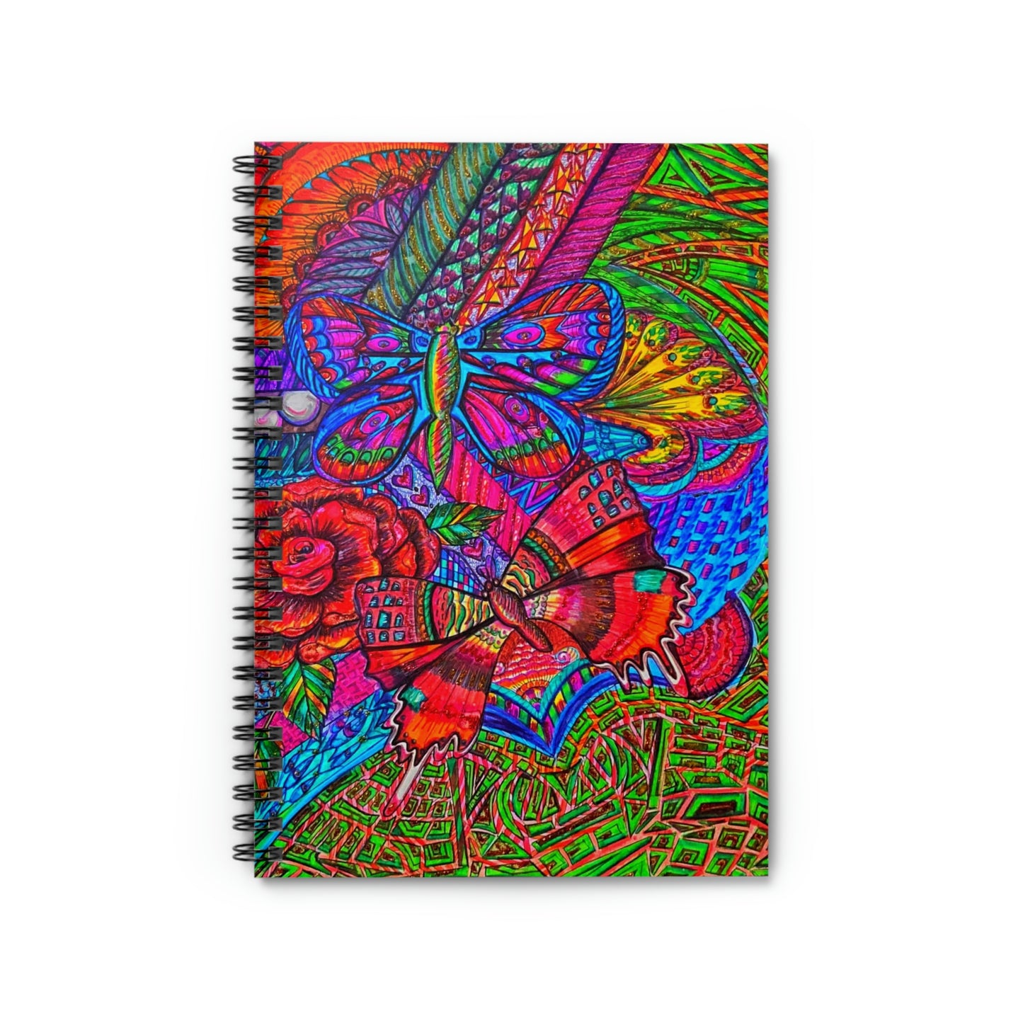 Abstract, Surreal Butterfly Spiral Notebook - Ruled Line