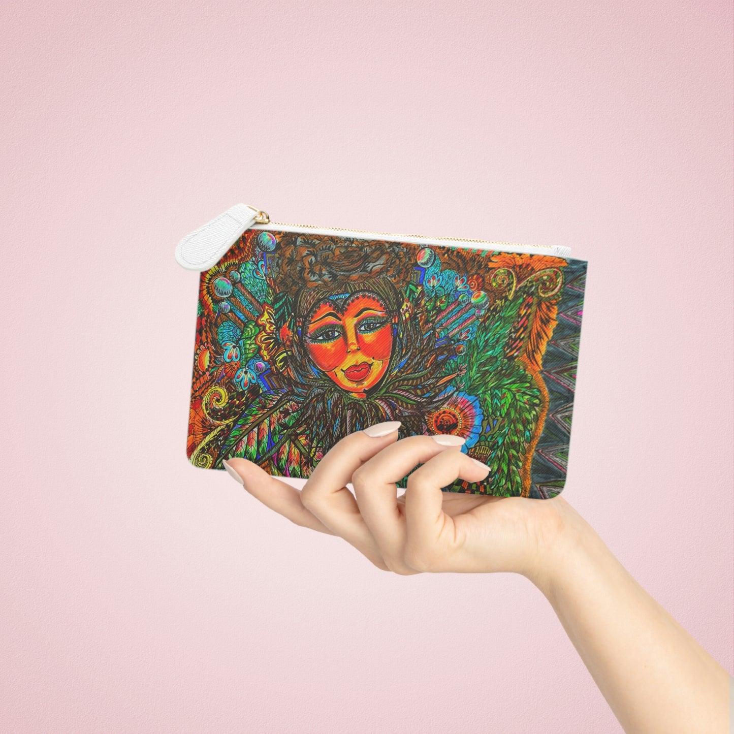 Abstract Surreal Floral Spirit Mini Clutch Bag, Bridal Clutch Purse, Designer Party Clutch, Modern Evening Clutch, Wristlet Wallet for women, Evening Clutch Purse, gifts for her, gifts for bridesmaids, Bag, Bagging