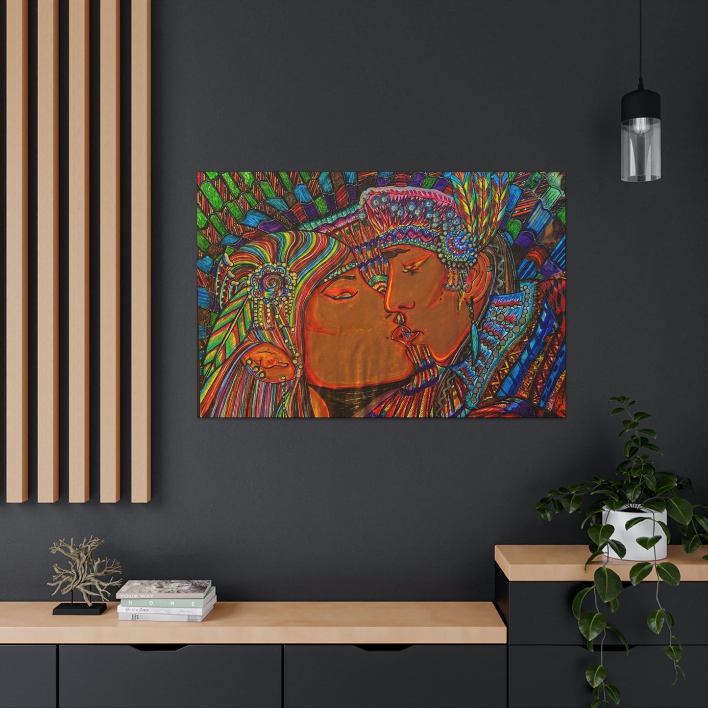 Romantic Kiss Fashion, Abstract, Surreal, Friendship, Inspiration Wall Art