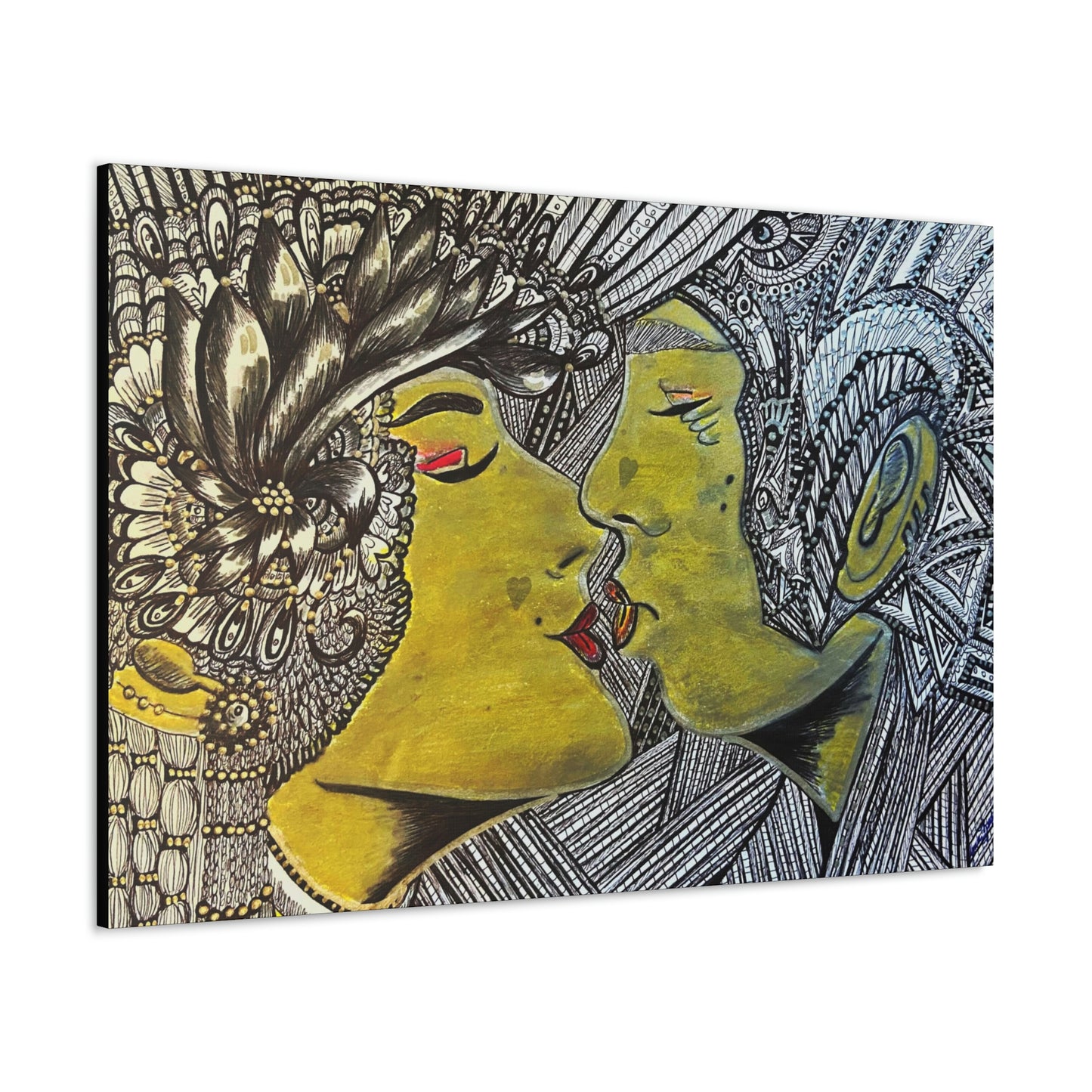 Romantic Kiss Fashion, Abstract, Surreal, Friendship, Inspiration Wall Art