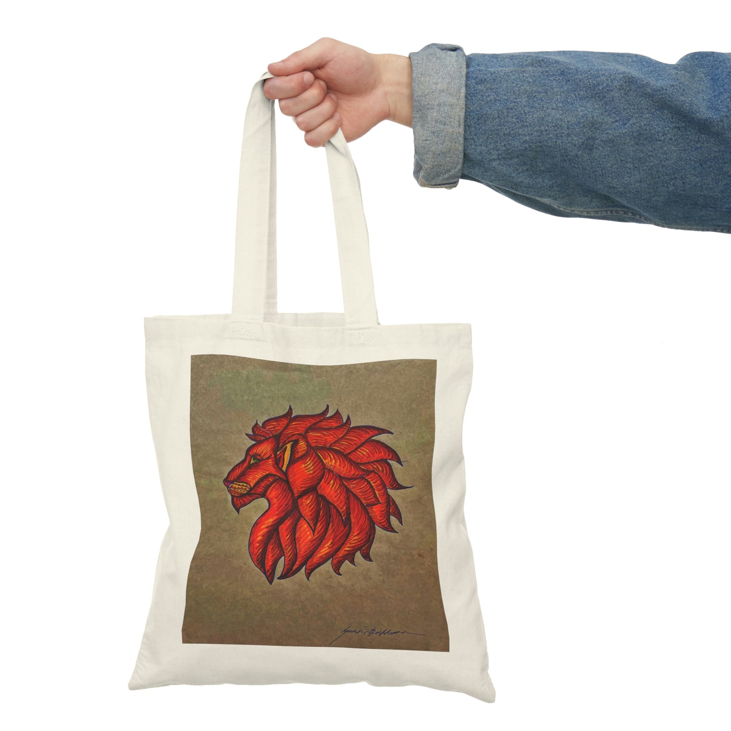 Abstract, Surreal Lion Natural Tote Bag, Aesthetic Canvas Bag Shopping Bag, Birthday Gift Bag, Bridal Gift Tote Bag, Library Bag.