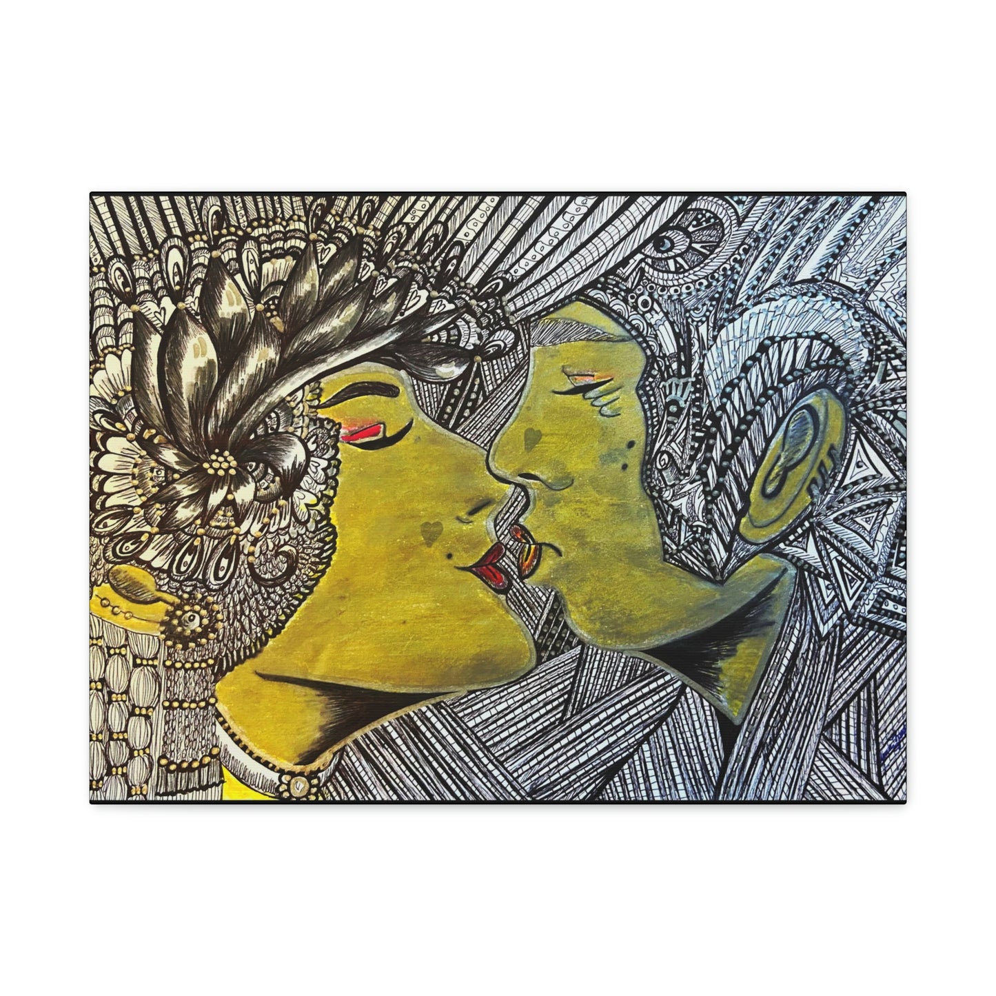 Romantic Kiss Fashion, Abstract, Surreal, Friendship, Inspiration Wall Art