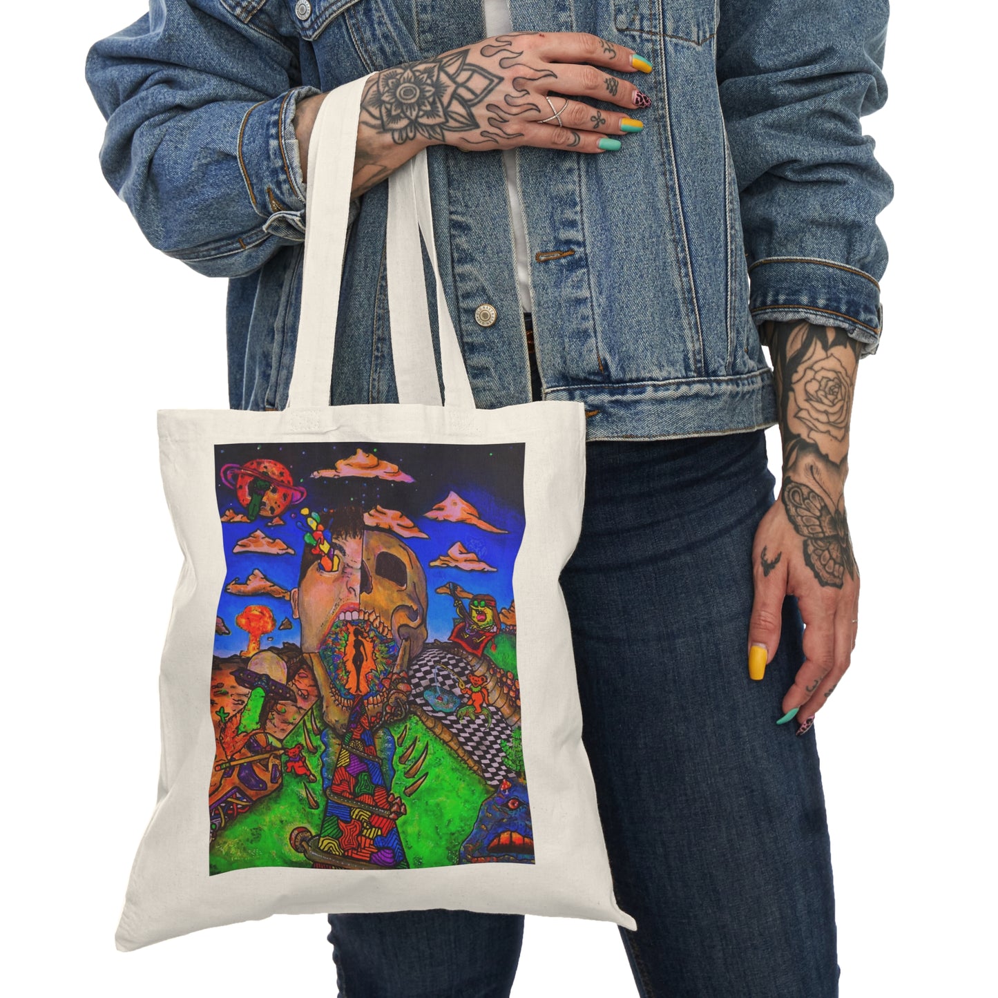 Abstract, Surreal ,Christian Mind, Natural Tote Bag, Aesthetic Canvas Bag Shopping Bag, Birthday Gift Bag, Bridal Gift Tote Bag, Library Bag.