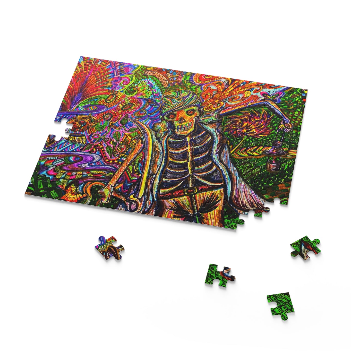 Skeleton Traveler Puzzle (120, 252, 500-Piece)Abstract Surreal JigSaw Puzzle, Birthday Gift, Gifts For Bridesmaids