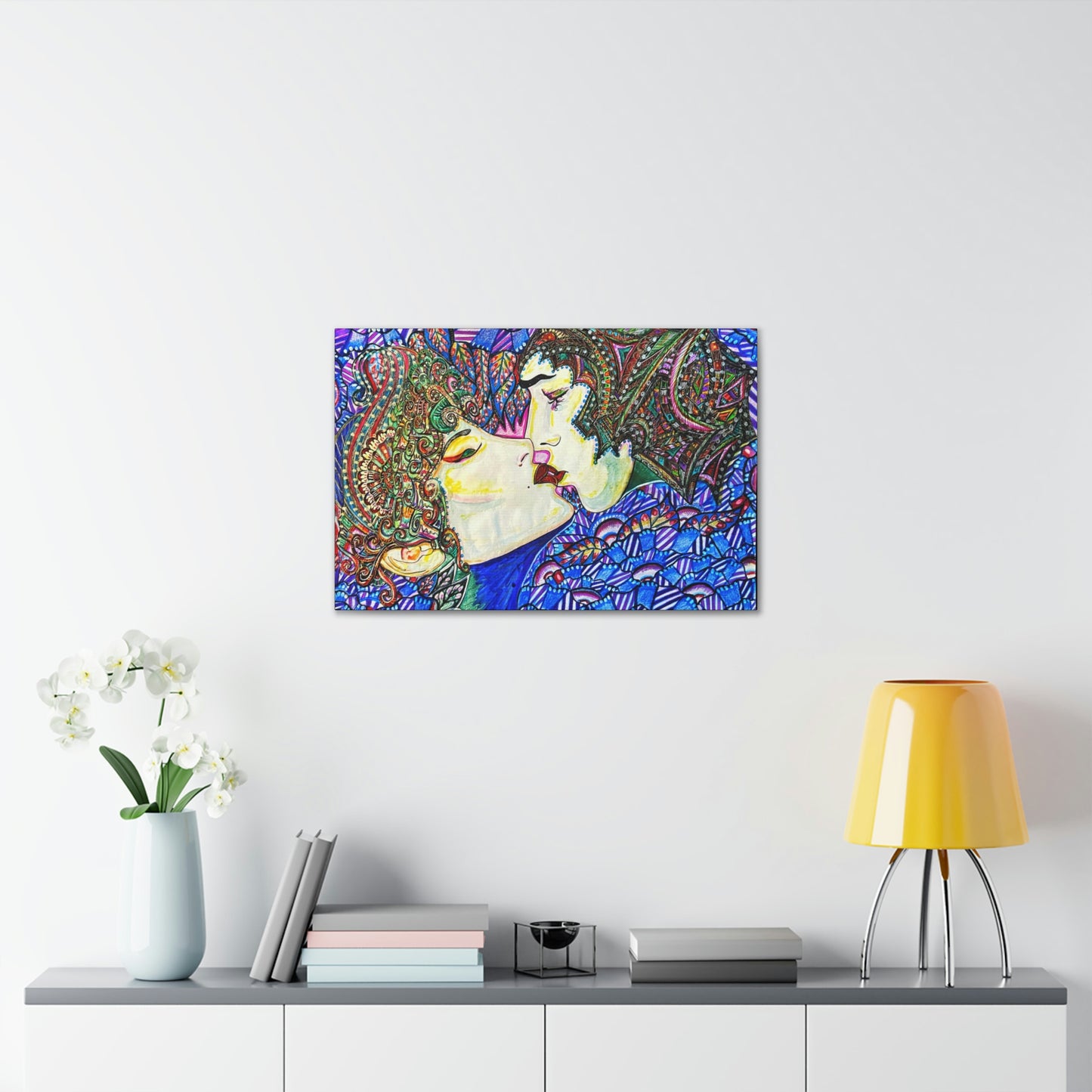 Romantic Kiss Fashion, Abstract, Surreal, Friendship, Inspiration Wall Art