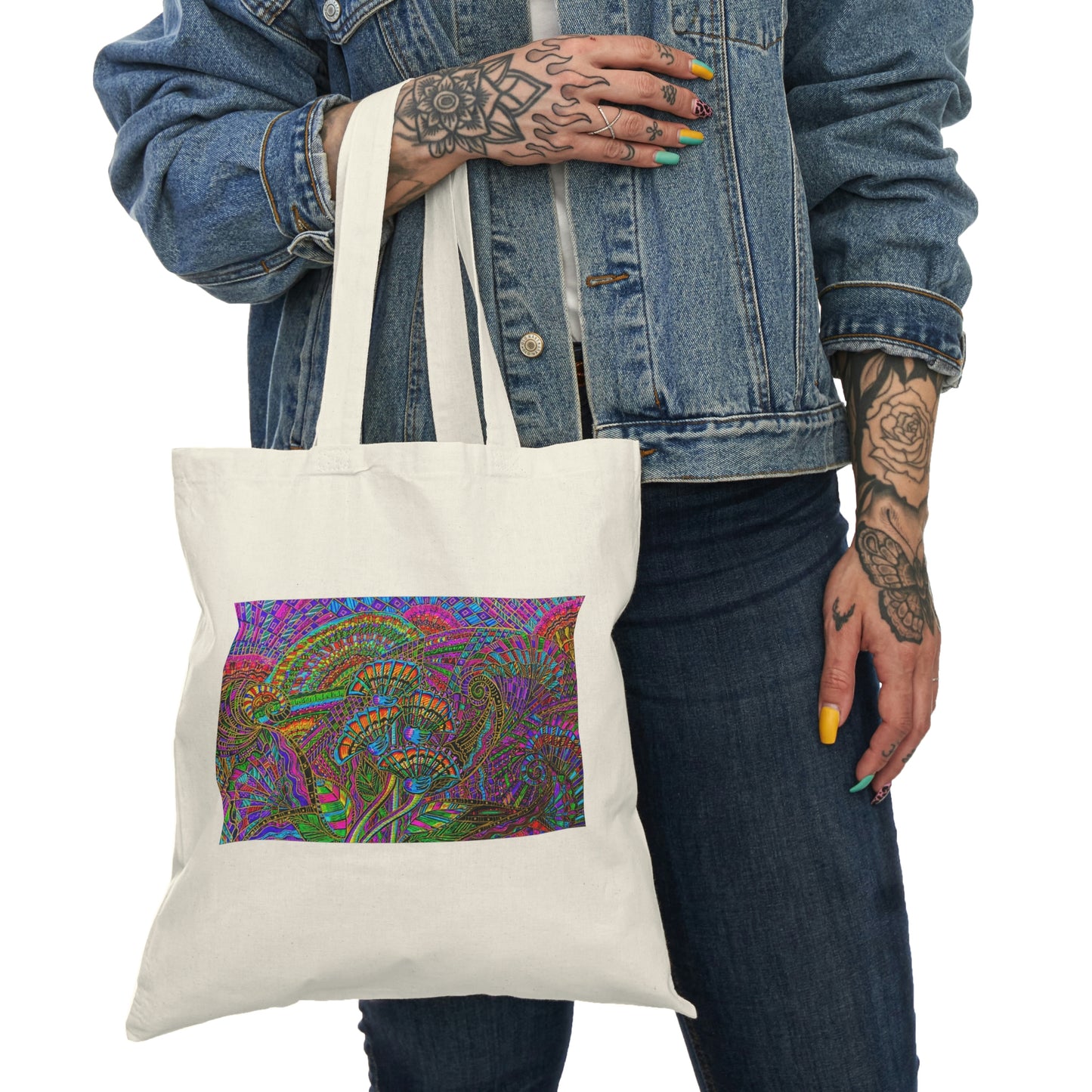 Abstract, Surreal Flower Natural Tote Bag, Aesthetic Canvas Bag Shopping Bag, Birthday Gift Bag, Bridal Gift Tote Bag, Library Bag.