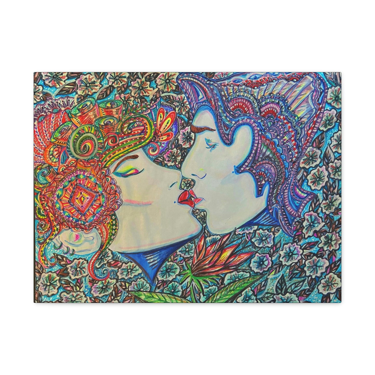 Romantic Kiss Fashion, Abstract, Surreal, Friendship, Inspiration Wall Art