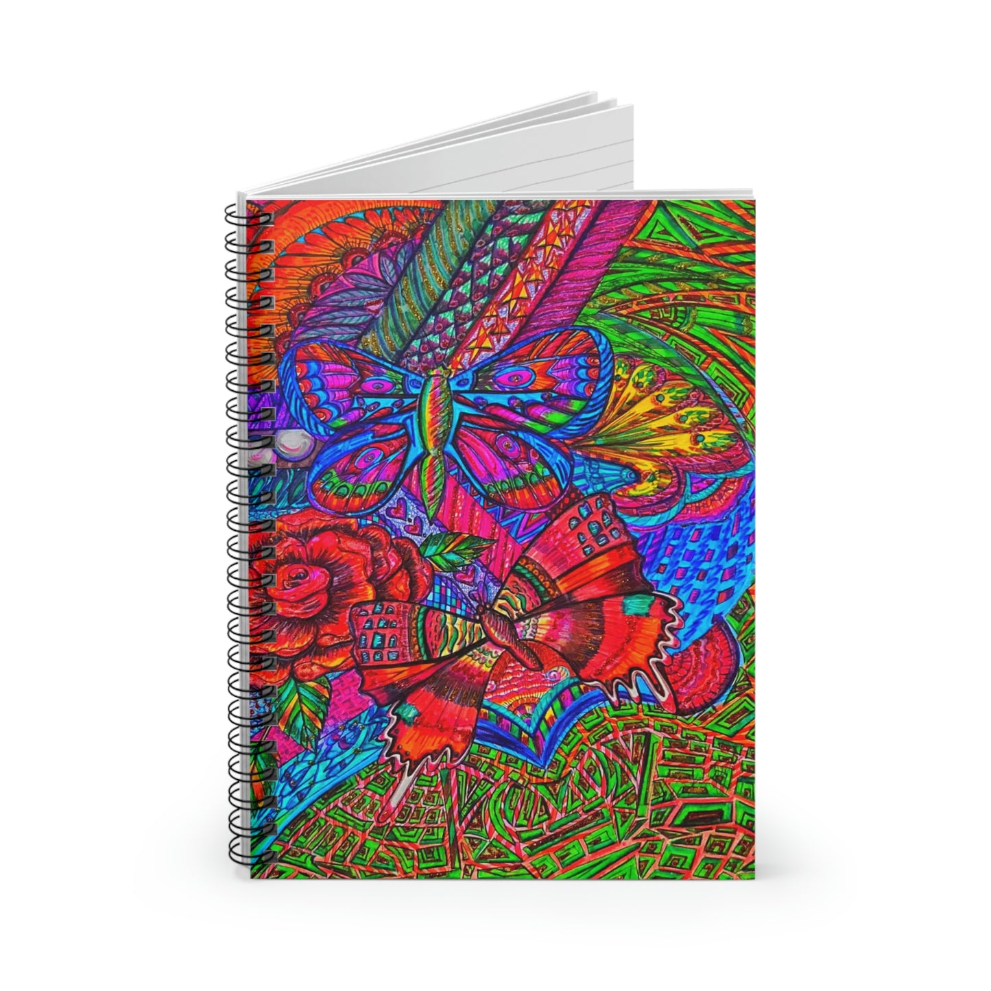 Abstract, Surreal Butterfly Spiral Notebook - Ruled Line