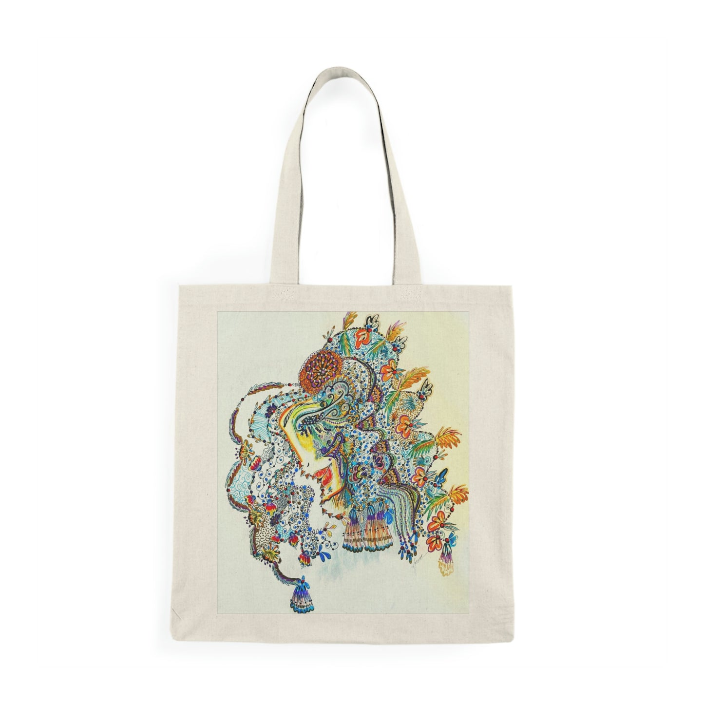 Abstract, Surreal Angel Natural Tote Bag, Aesthetic Canvas Bag Shopping Bag, Birthday Gift Bag, Bridal Gift Tote Bag, Library Bag.