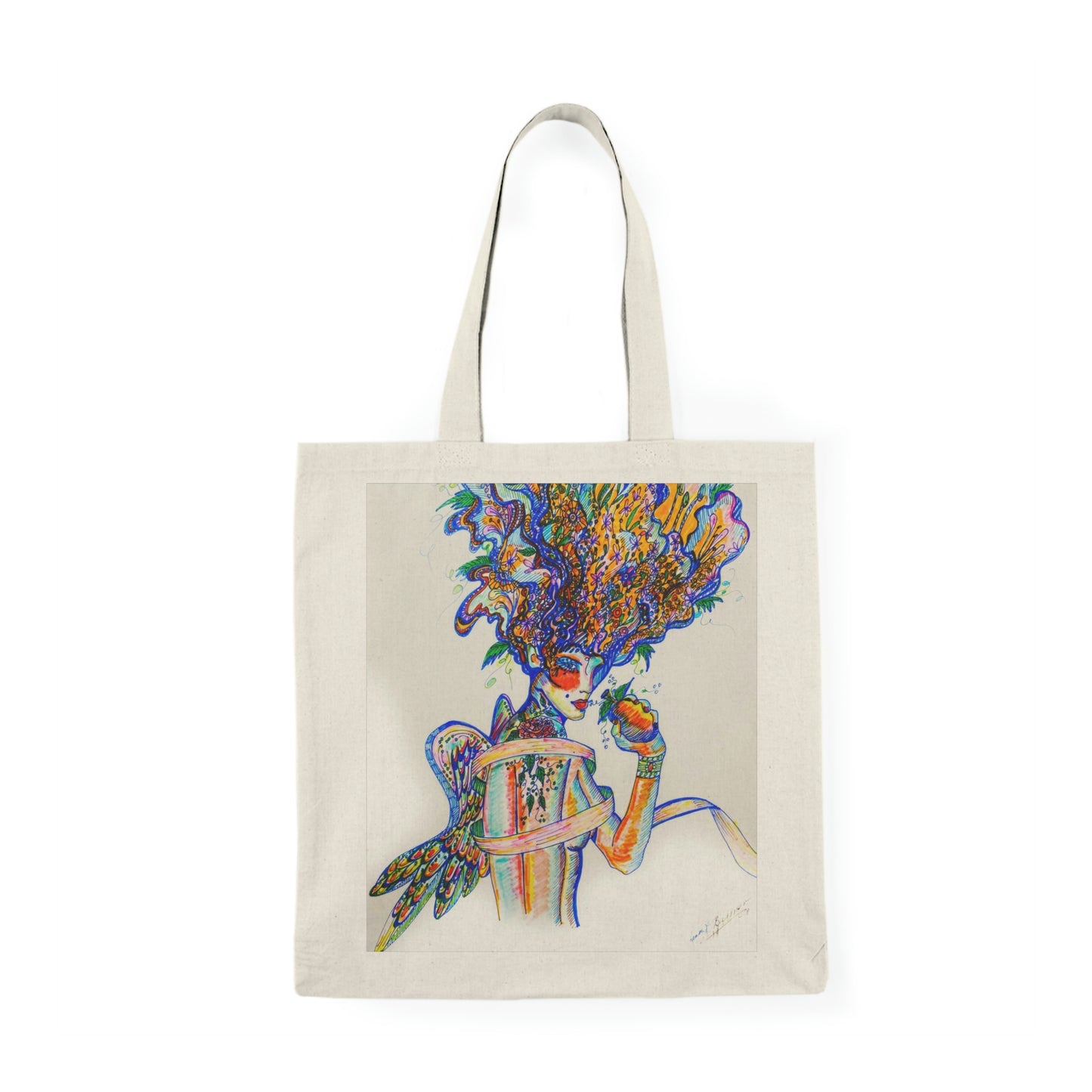 Abstract, Surreal Angel Natural Tote Bag, Aesthetic Canvas Bag Shopping Bag, Birthday Gift Bag, Bridal Gift Tote Bag, Library Bag.