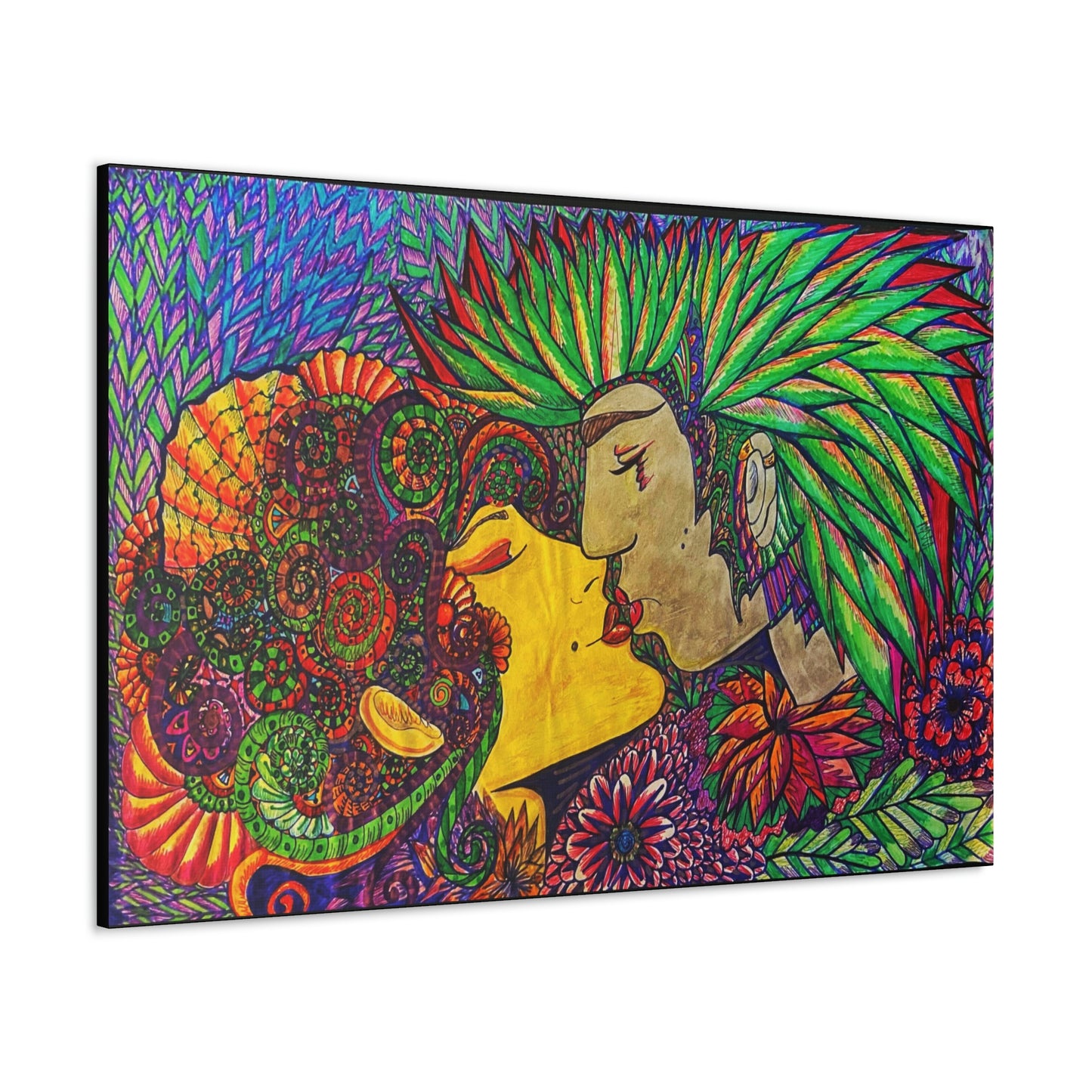 Romantic Kiss Fashion, Abstract, Surreal, Friendship, Inspiration Wall Art