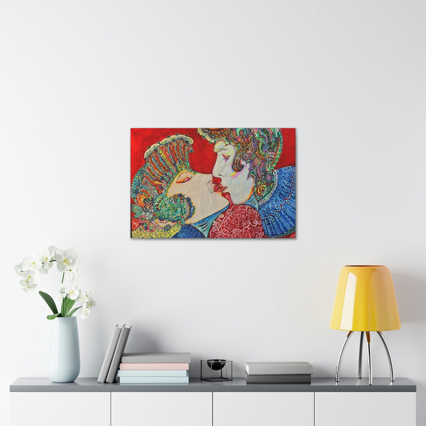 Romantic Kiss Fashion, Abstract, Surreal, Friendship, Inspiration Wall Art