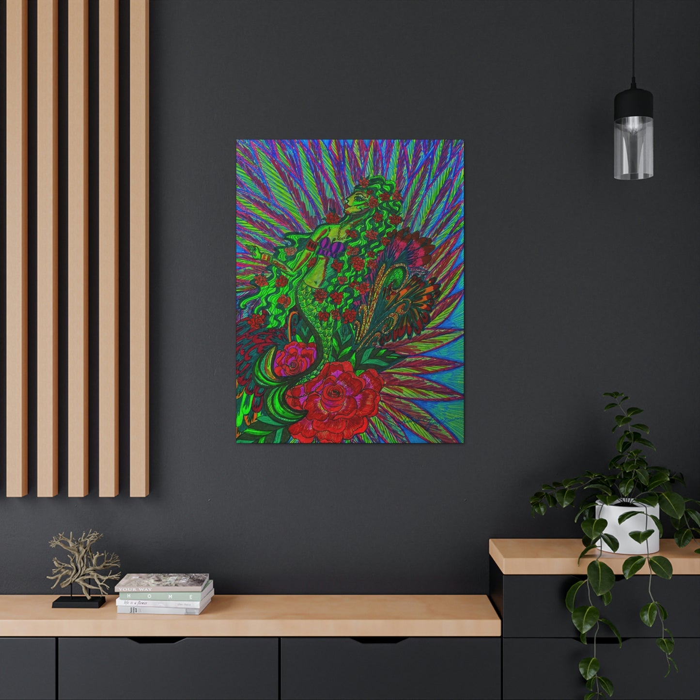 Green Mermaid, Fashion, Abstract, Friendship, Inspiration Wall Art
